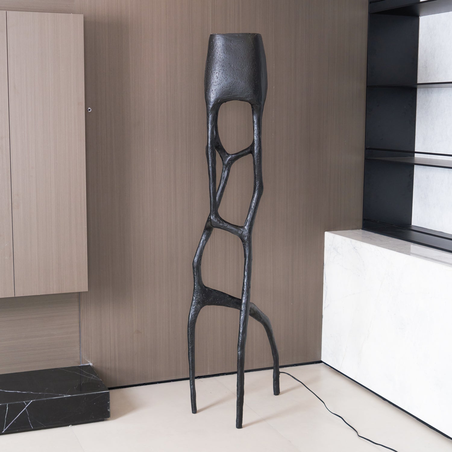 Black Tree Sculpture Floor Lamp - Lamp Copper