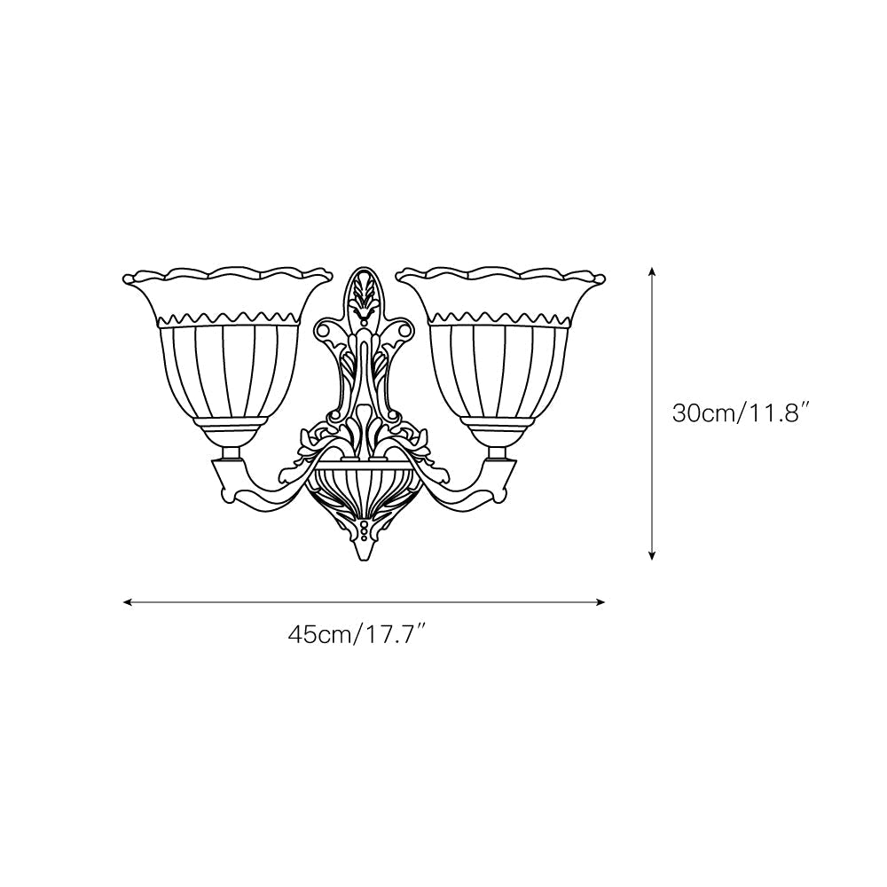 Sifuvyd Luxury Flower Brass Glass Metal Sconce - Lamp Copper