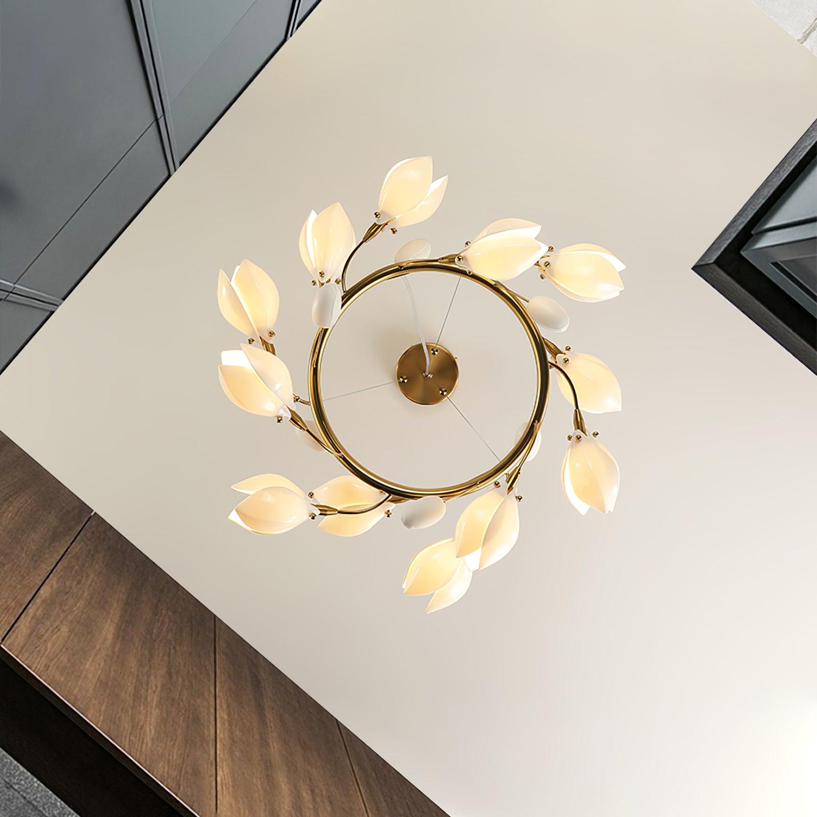 Porcelain Magnolia Chandelier - Blowlighting
