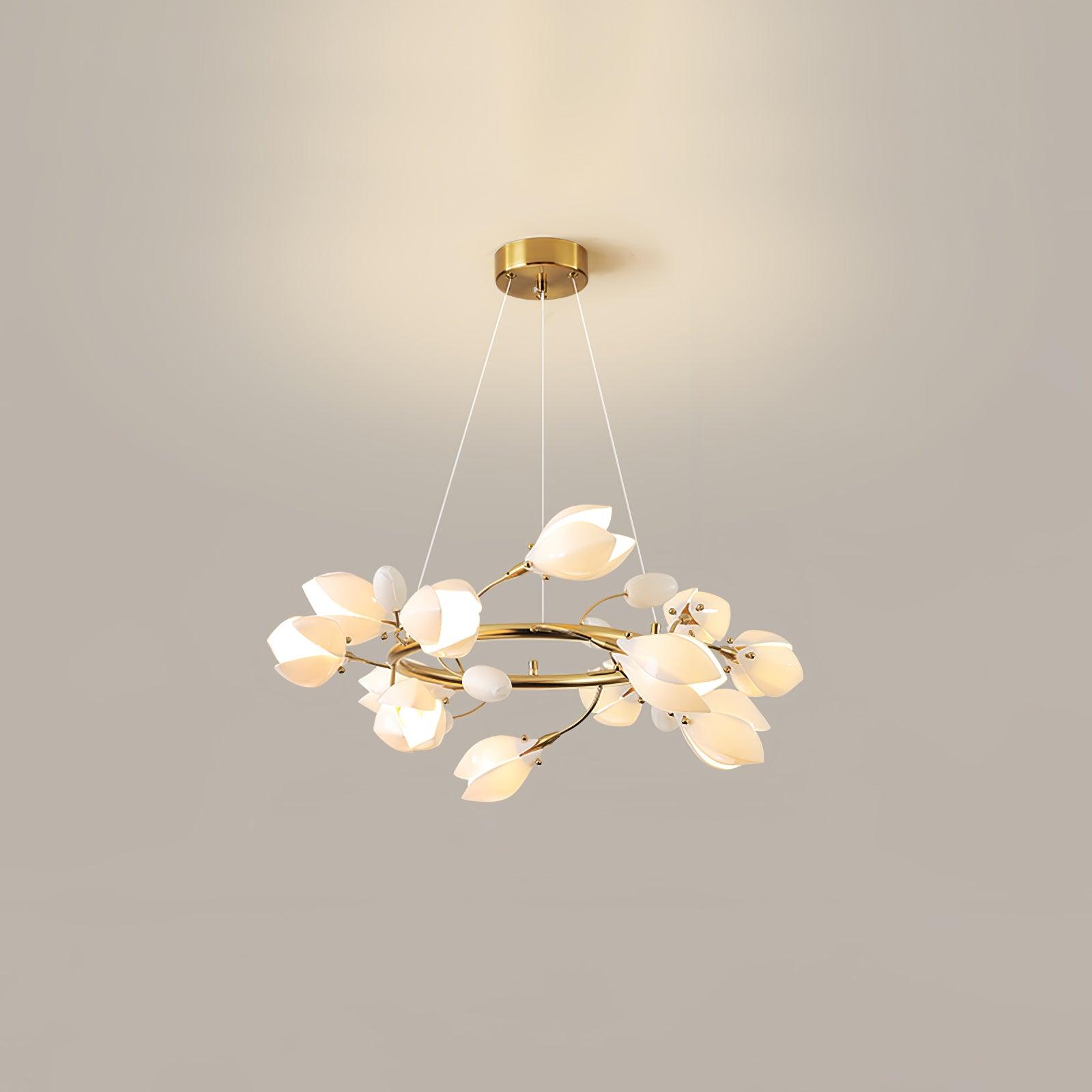 Porcelain Magnolia Chandelier - Blowlighting
