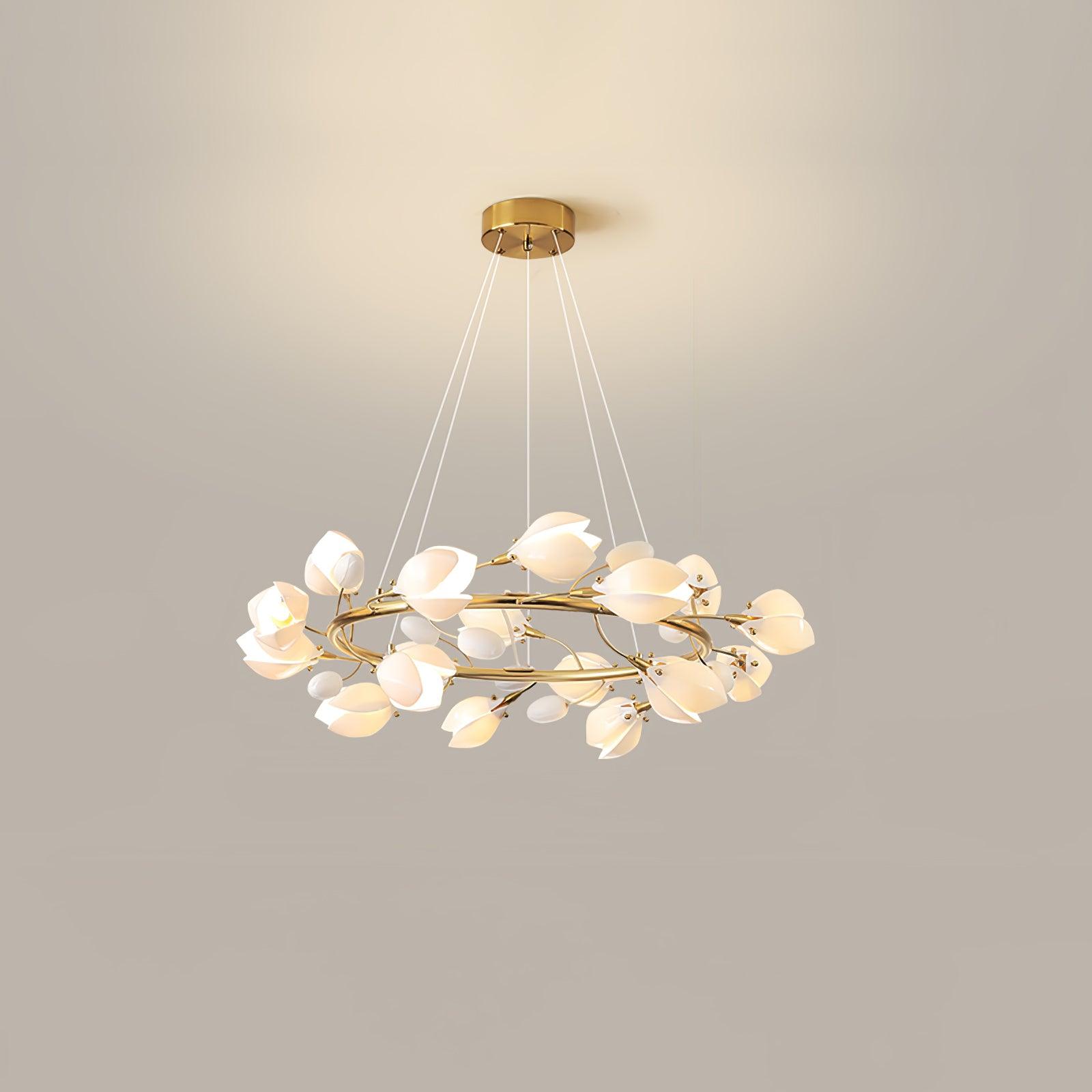 Porcelain Magnolia Chandelier - Blowlighting