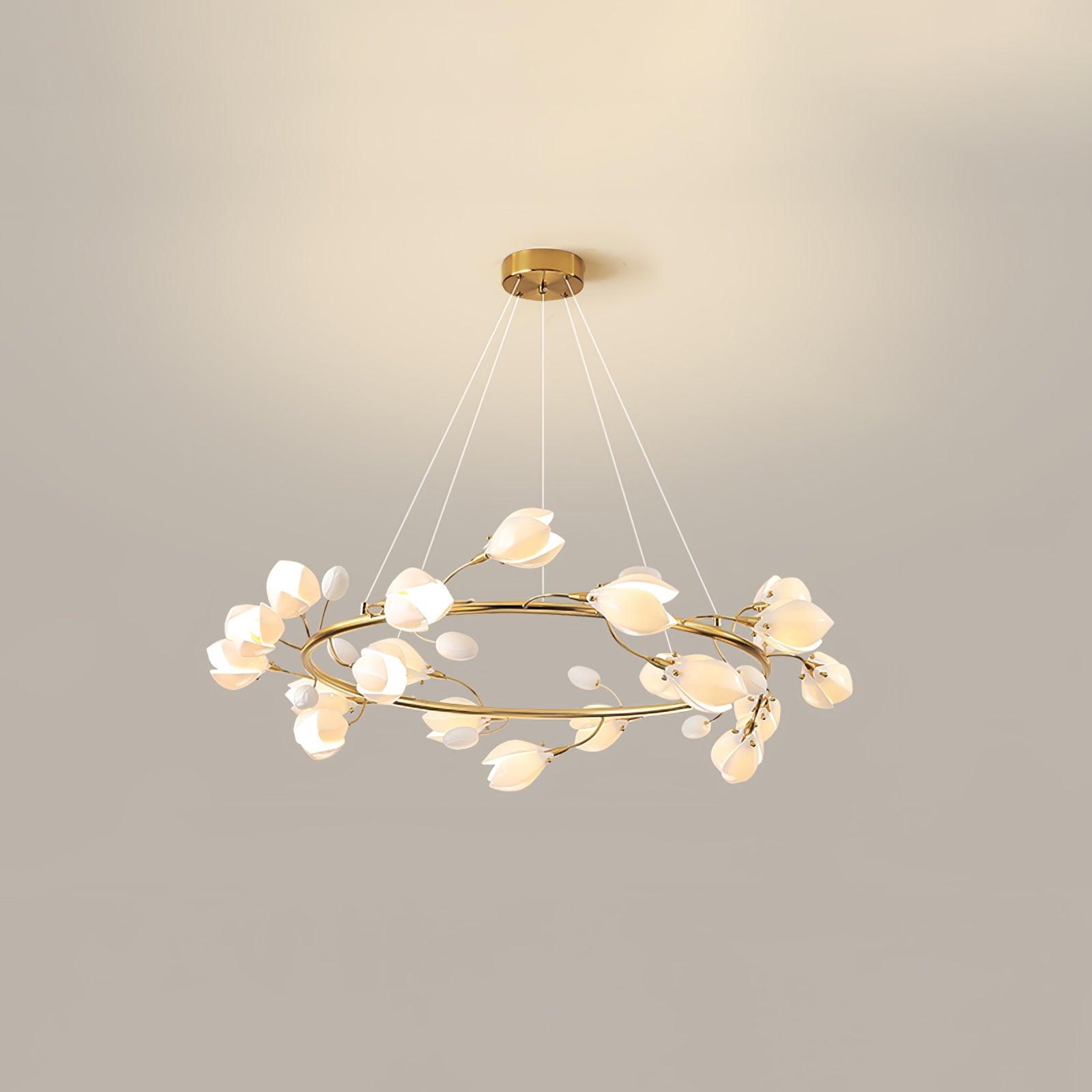 Porcelain Magnolia Chandelier - Blowlighting