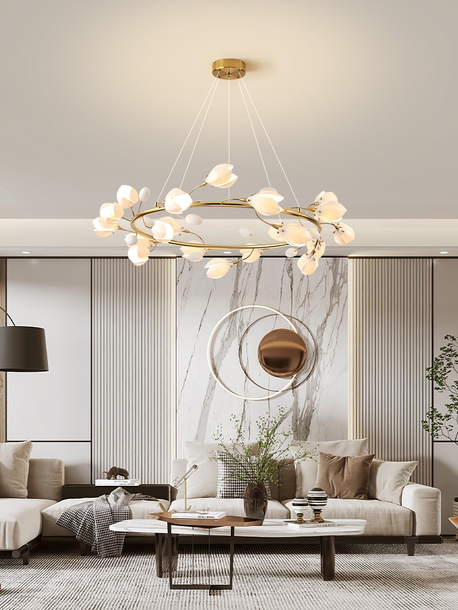 Porcelain Magnolia Chandelier - Blowlighting