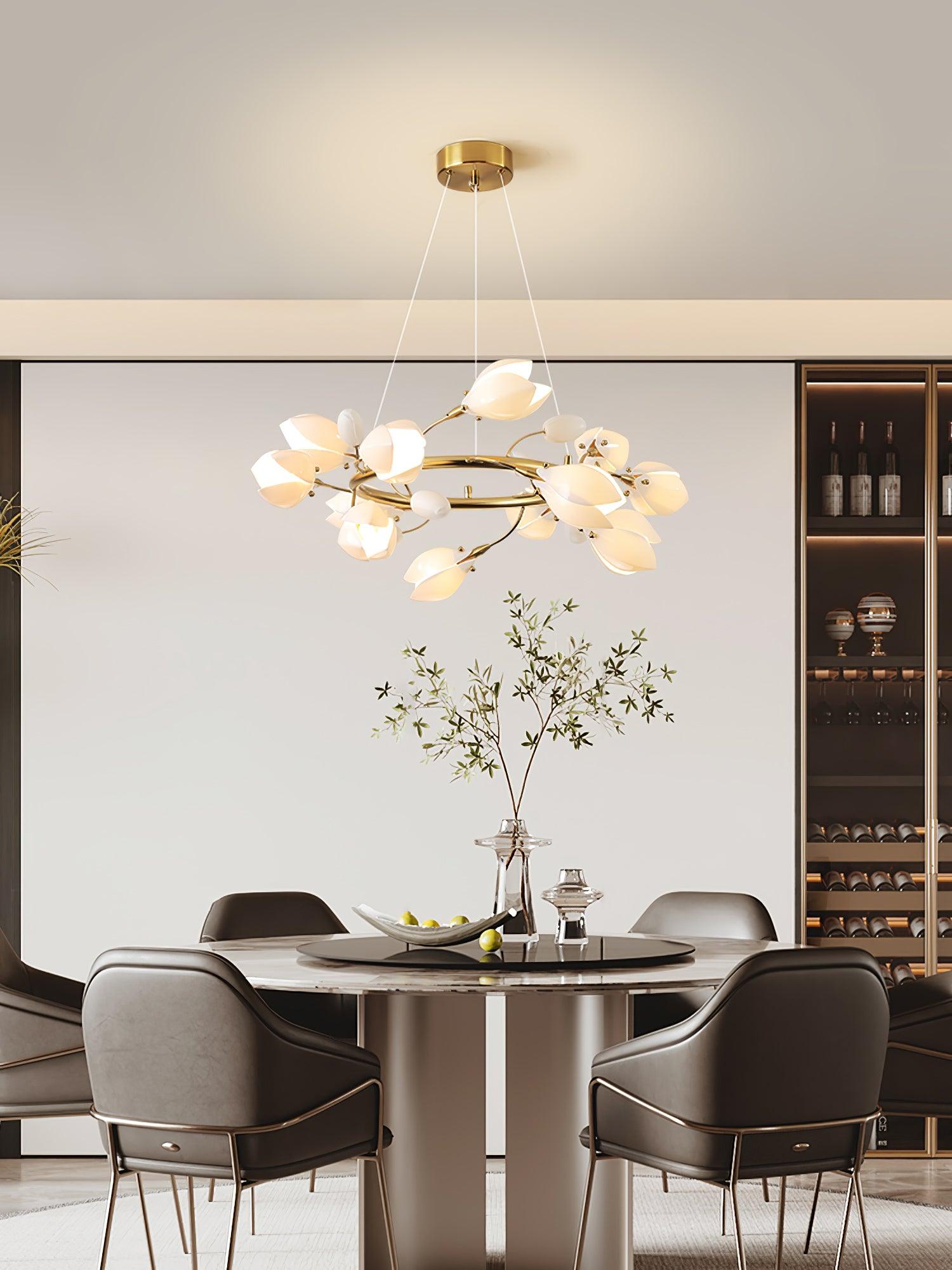 Porcelain Magnolia Chandelier - Blowlighting