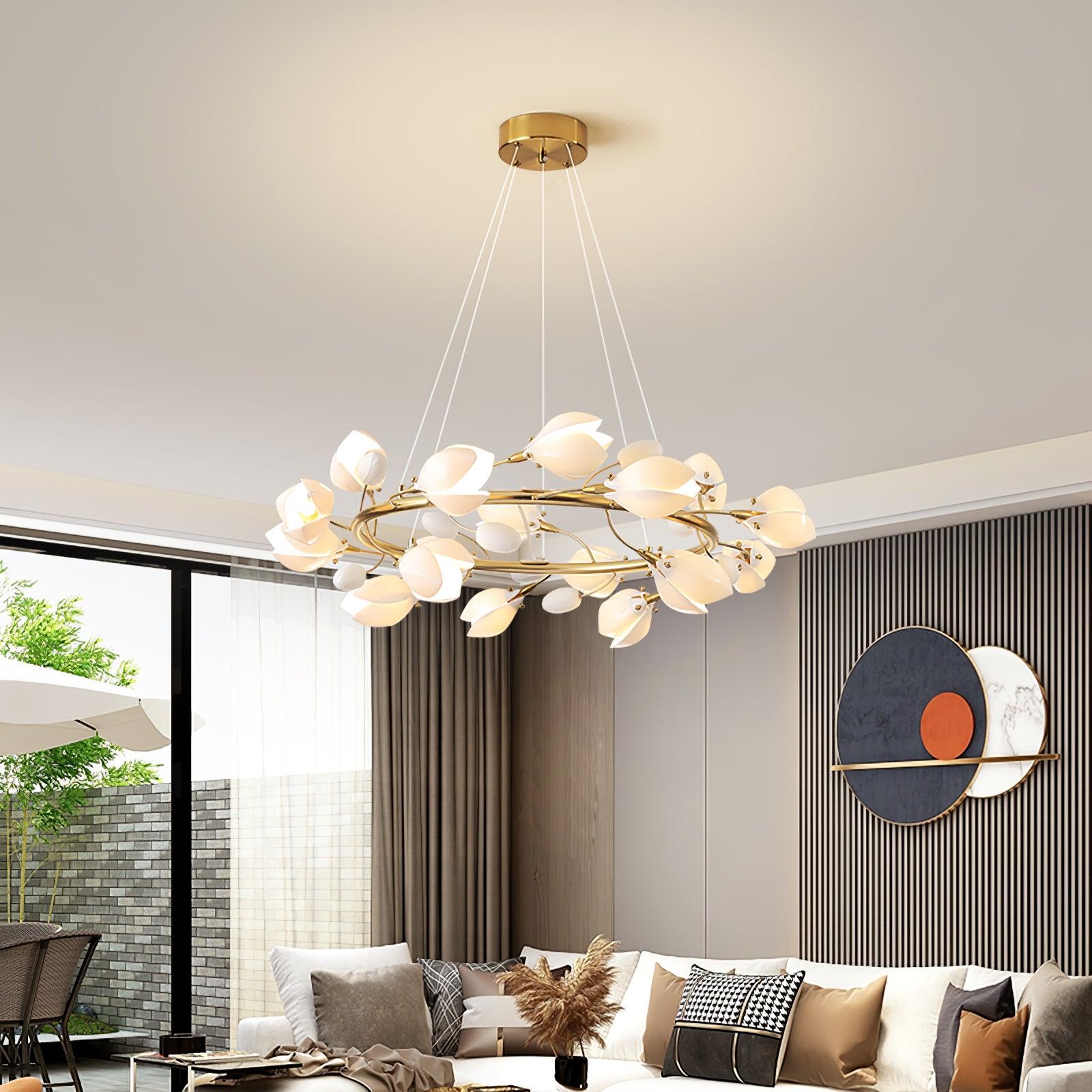 Porcelain Magnolia Chandelier - Blowlighting