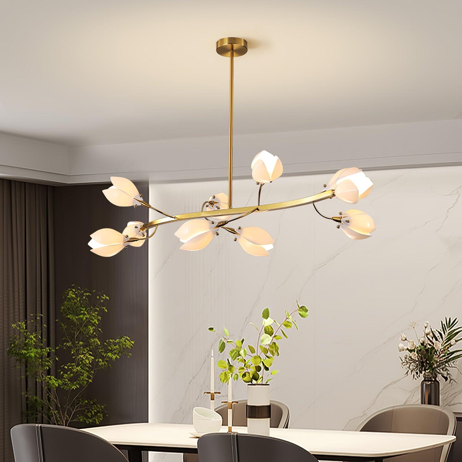 Porcelain Magnolia Chandelier - Blowlighting