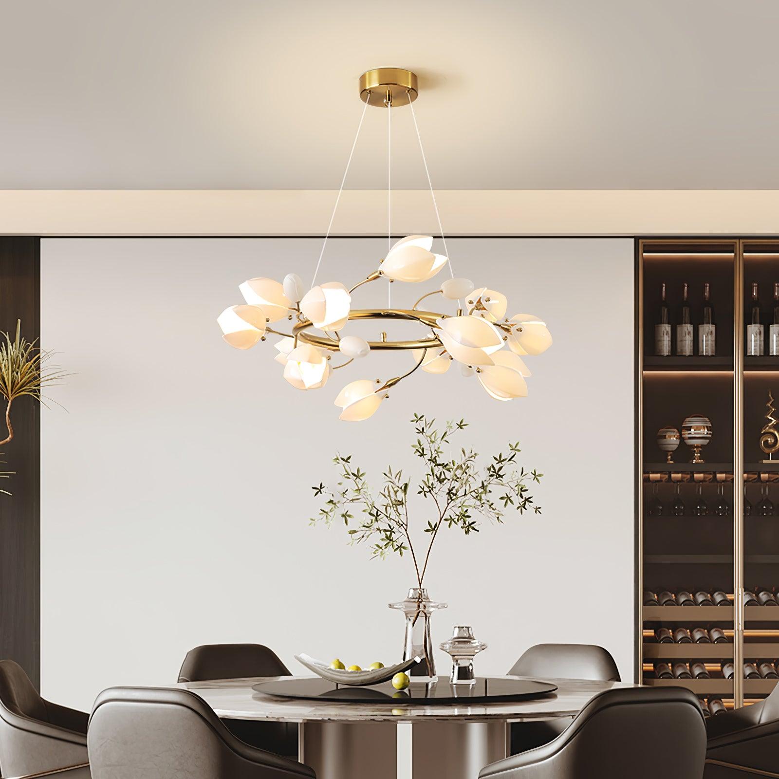 Porcelain Magnolia Chandelier - Blowlighting