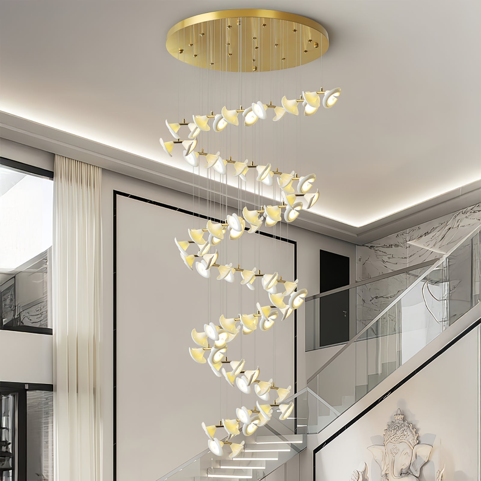 Ernoreth Art Deco Ceramic Chandelier - Blowlighting