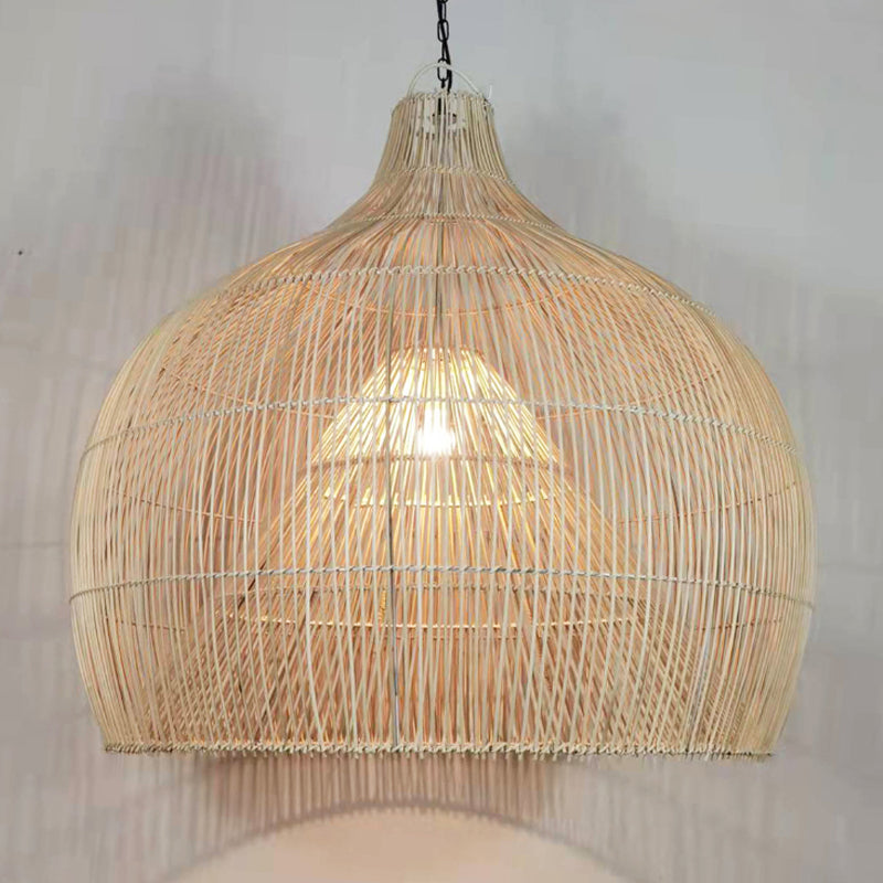 Ritta Vintage Fatto a Mano Rattan Lampade a Sospensione Legno Naturale Soggiorno