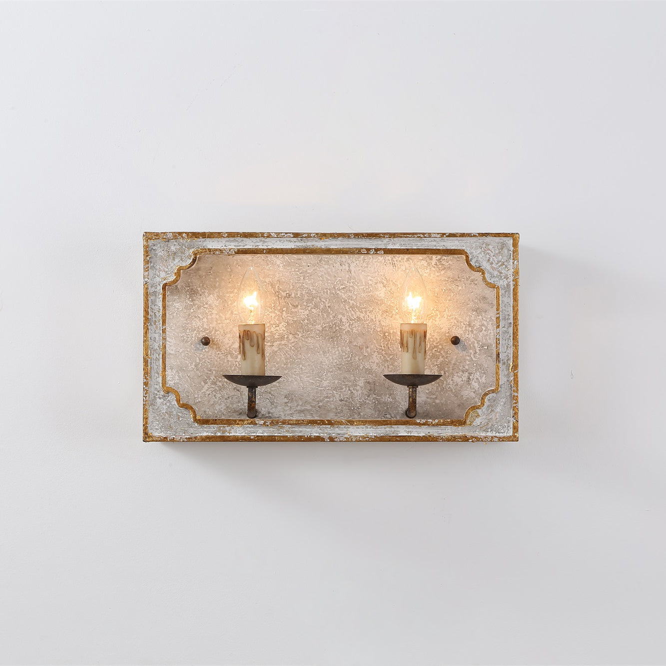 Vatnuvyd Rustic Cube Wooden Metal Sconce - Lamp Copper