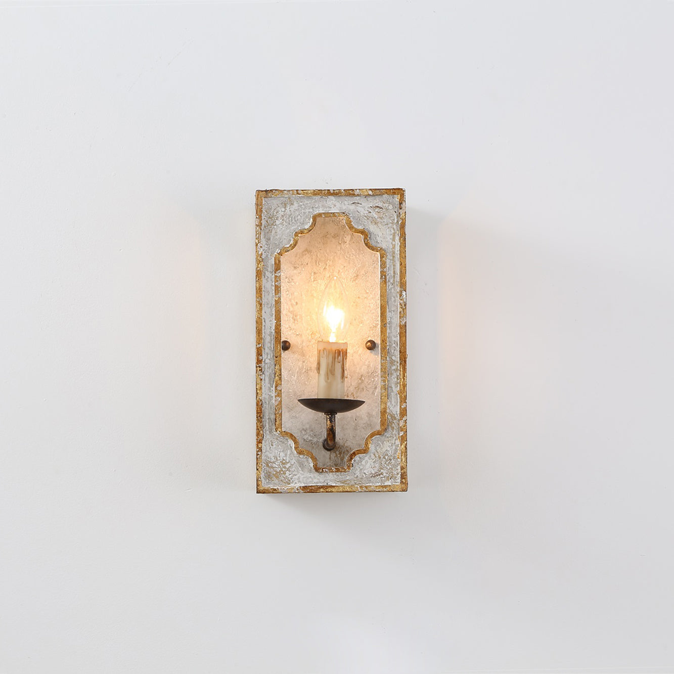 Vatnuvyd Rustic Cube Wooden Metal Sconce - Lamp Copper