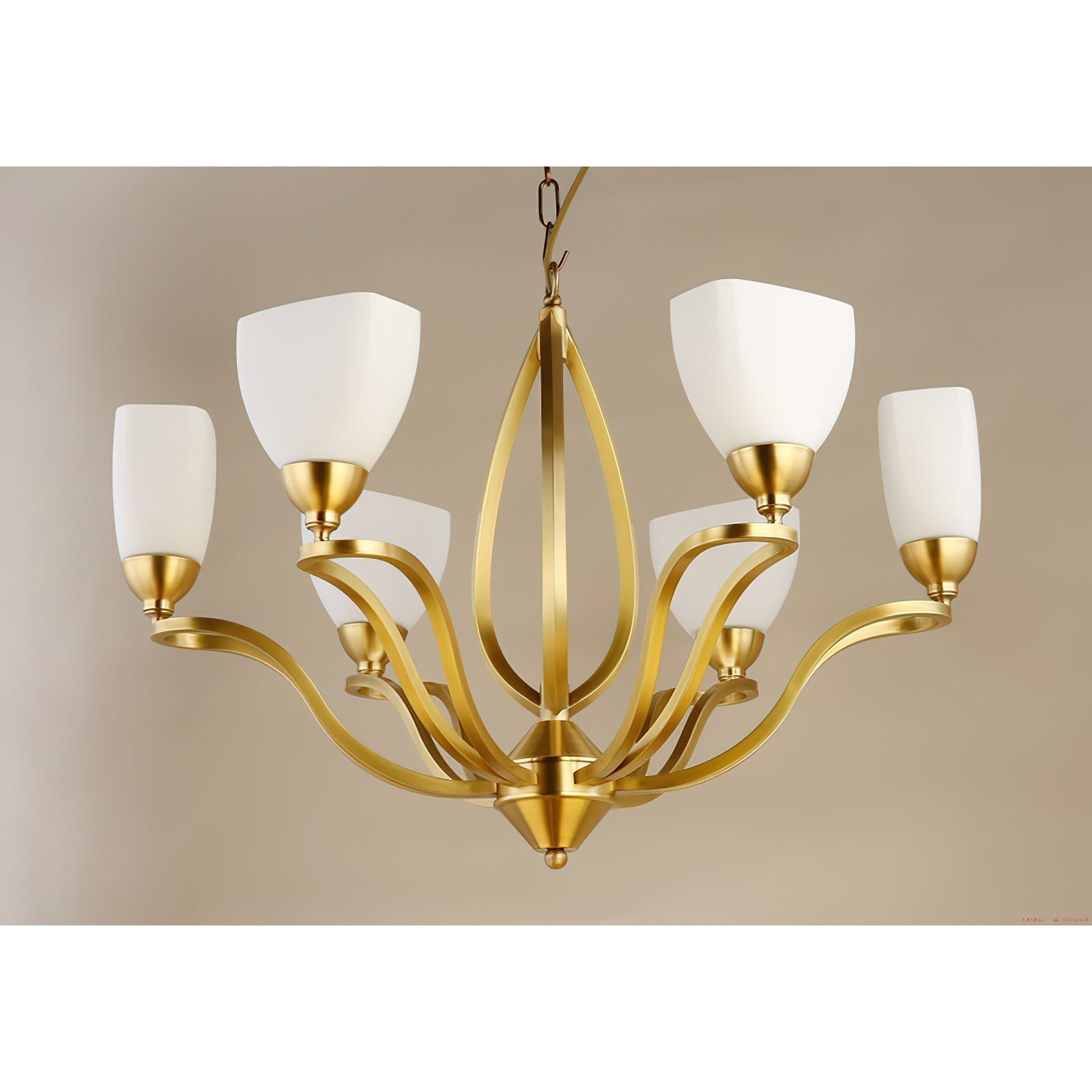 Dvaluvyj Postmodern Luxury Brass Metal Glass Chandelier - Lamp Copper