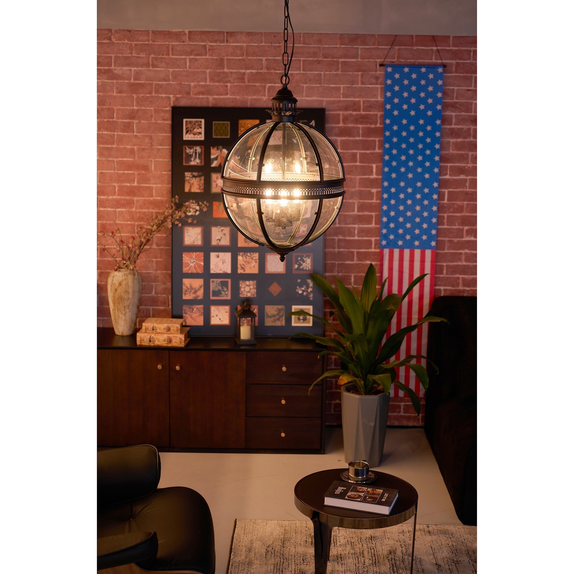 Svelte Vintage Industrial Metal Glass Pendant Light - Lamp Copper