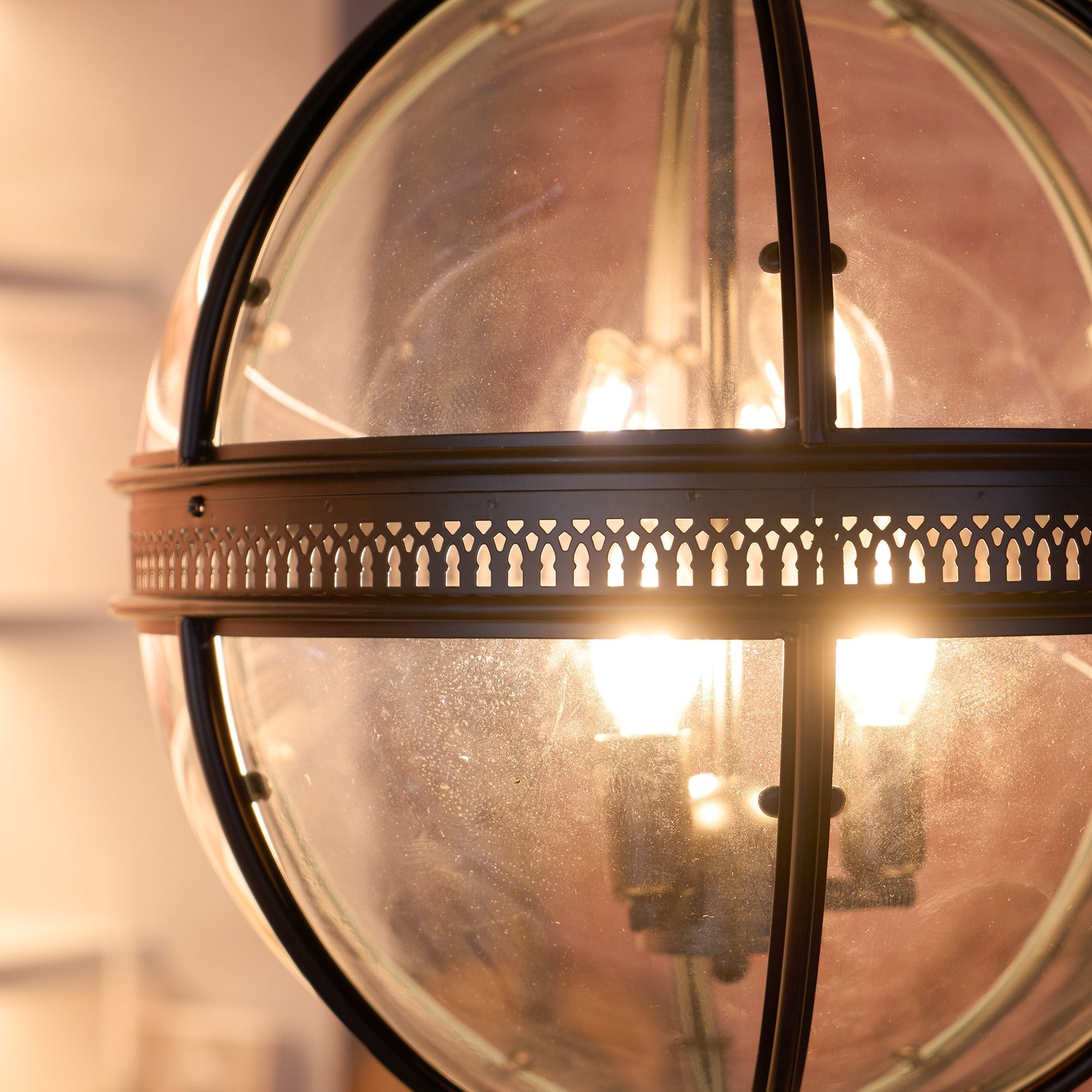 Svelte Vintage Industrial Metal Glass Pendant Light - Lamp Copper