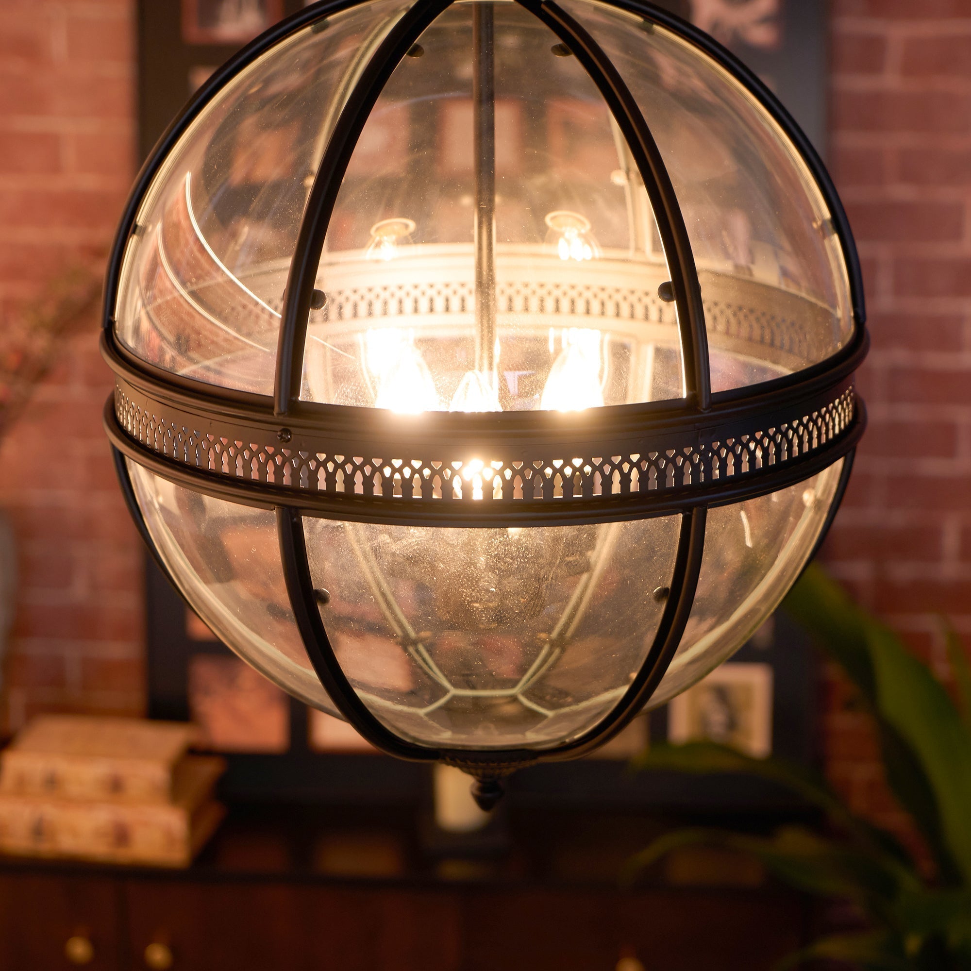 Svelte Vintage Industrial Metal Glass Pendant Light - Lamp Copper