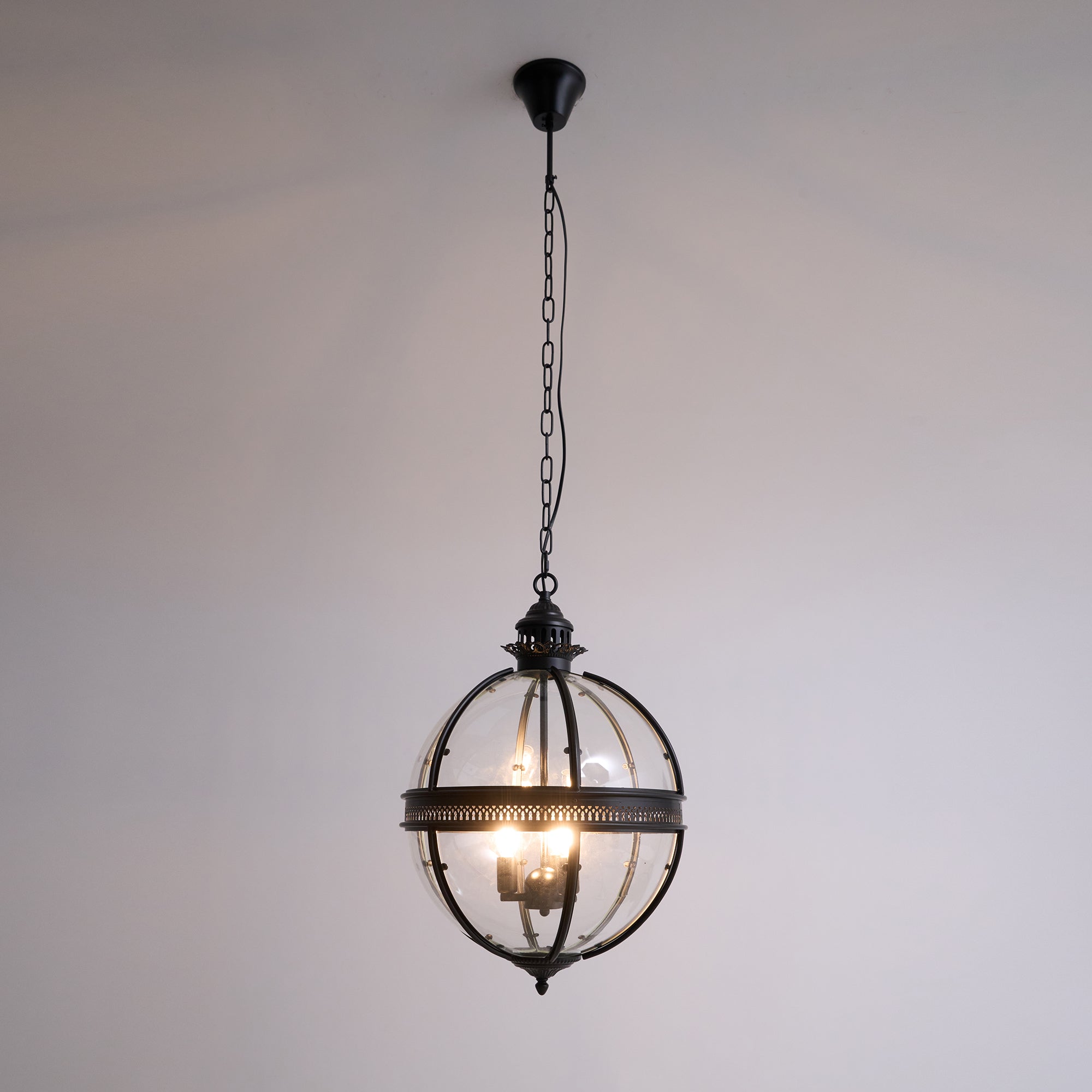 Svelte Vintage Industrial Metal Glass Pendant Light - Lamp Copper