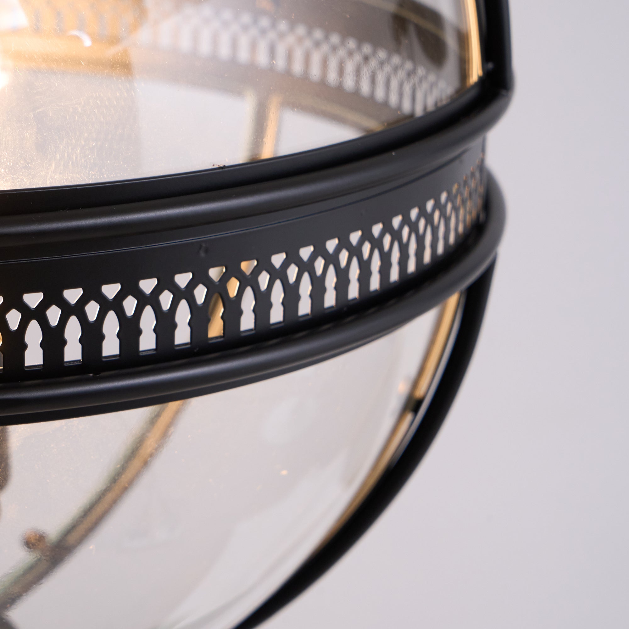 Svelte Vintage Industrial Metal Glass Pendant Light - Lamp Copper