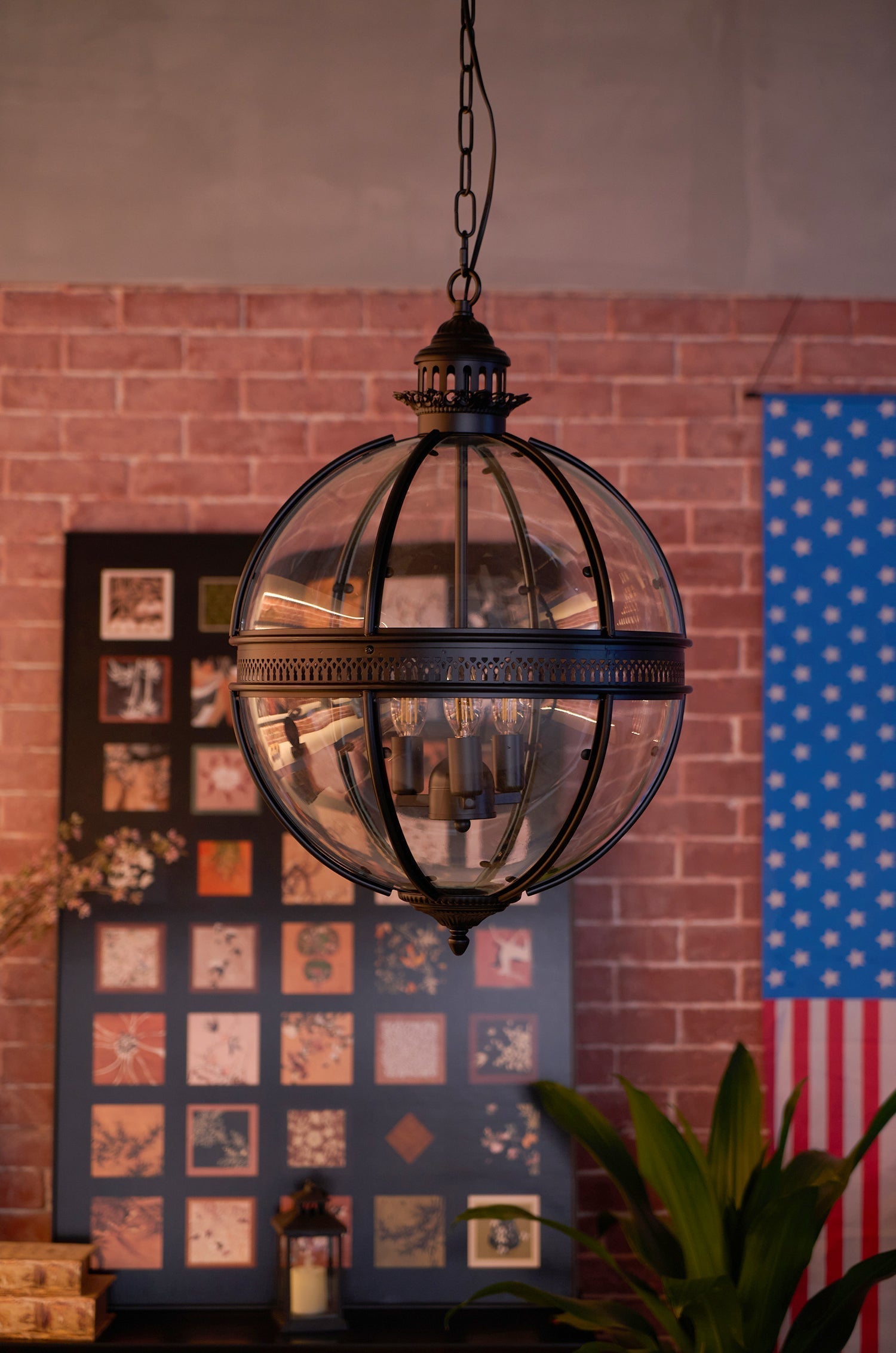 Svelte Vintage Industrial Metal Glass Pendant Light - Lamp Copper