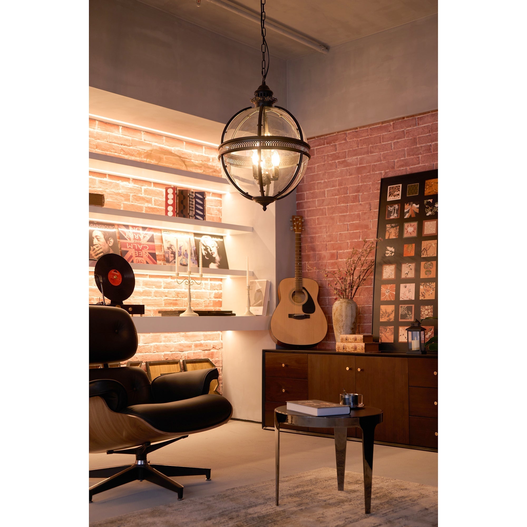 Svelte Vintage Industrial Metal Glass Pendant Light - Lamp Copper