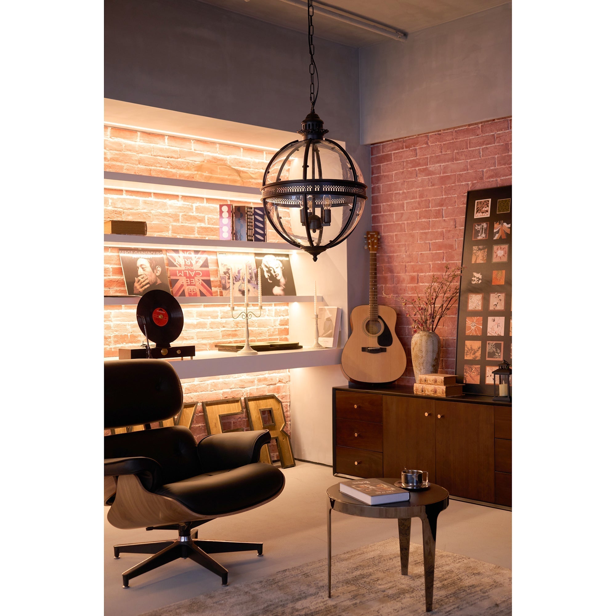 Svelte Vintage Industrial Metal Glass Pendant Light - Lamp Copper