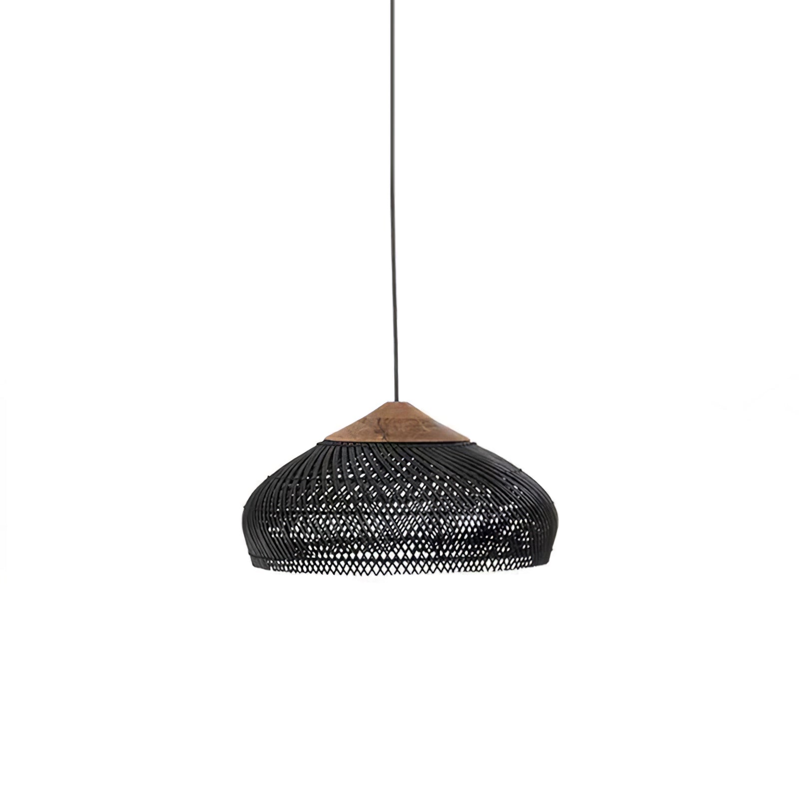 Ritta Lampada a Sospensione in Rattan Intrecciato per Soggiorno