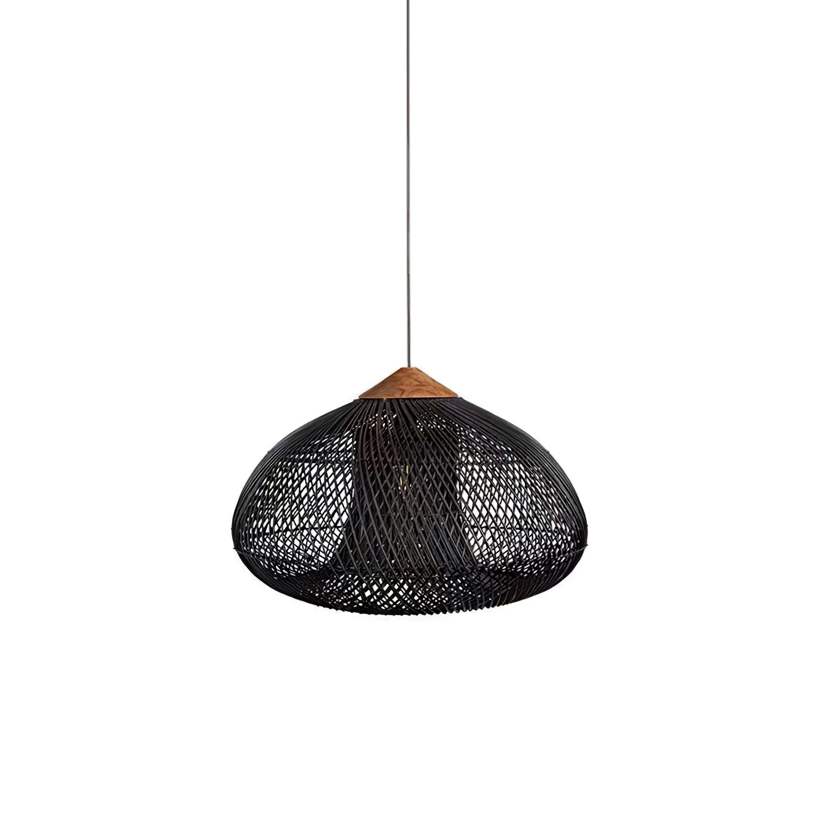 Ritta Lampada a Sospensione in Rattan Intrecciato per Soggiorno