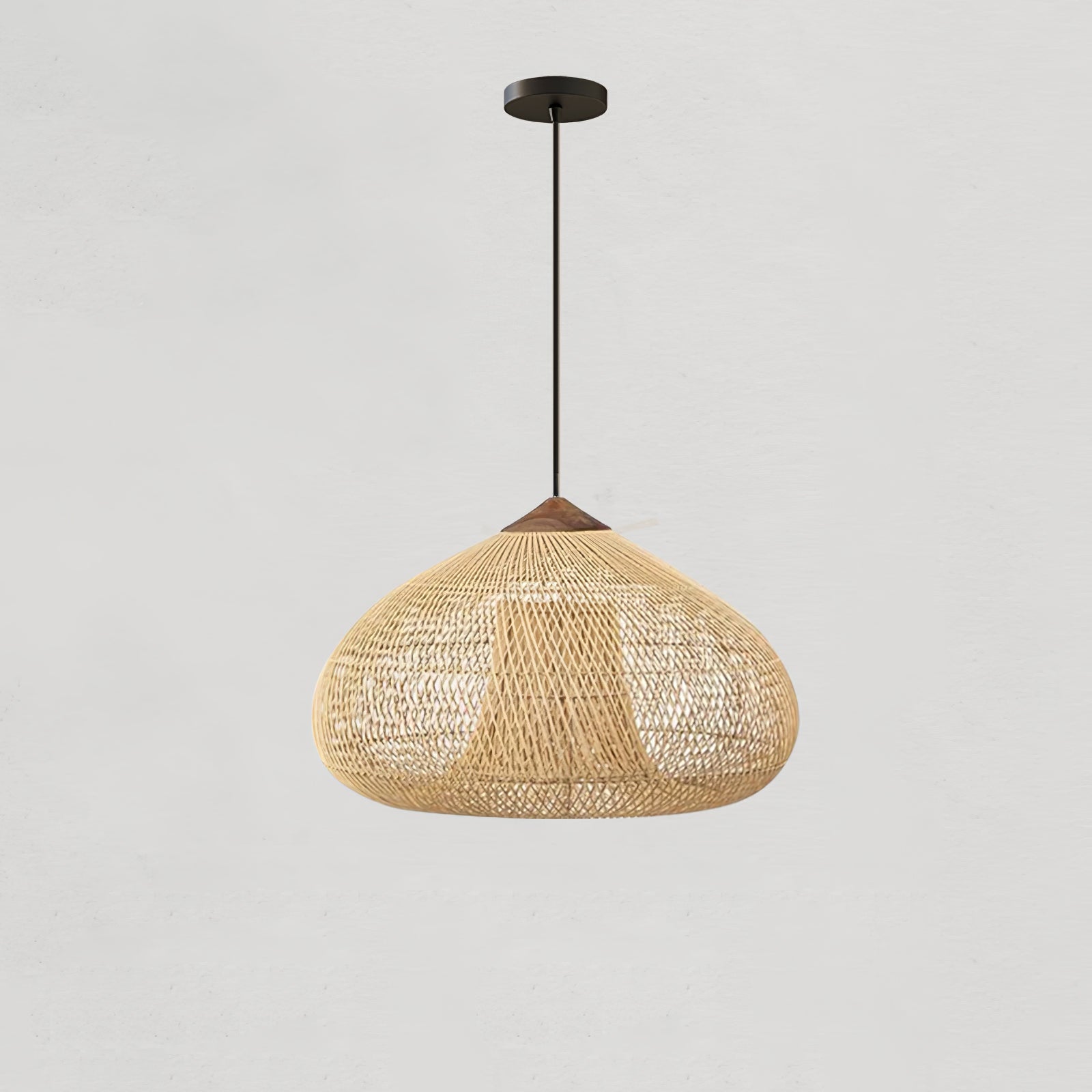 Ritta Lampada a Sospensione in Rattan Intrecciato per Soggiorno