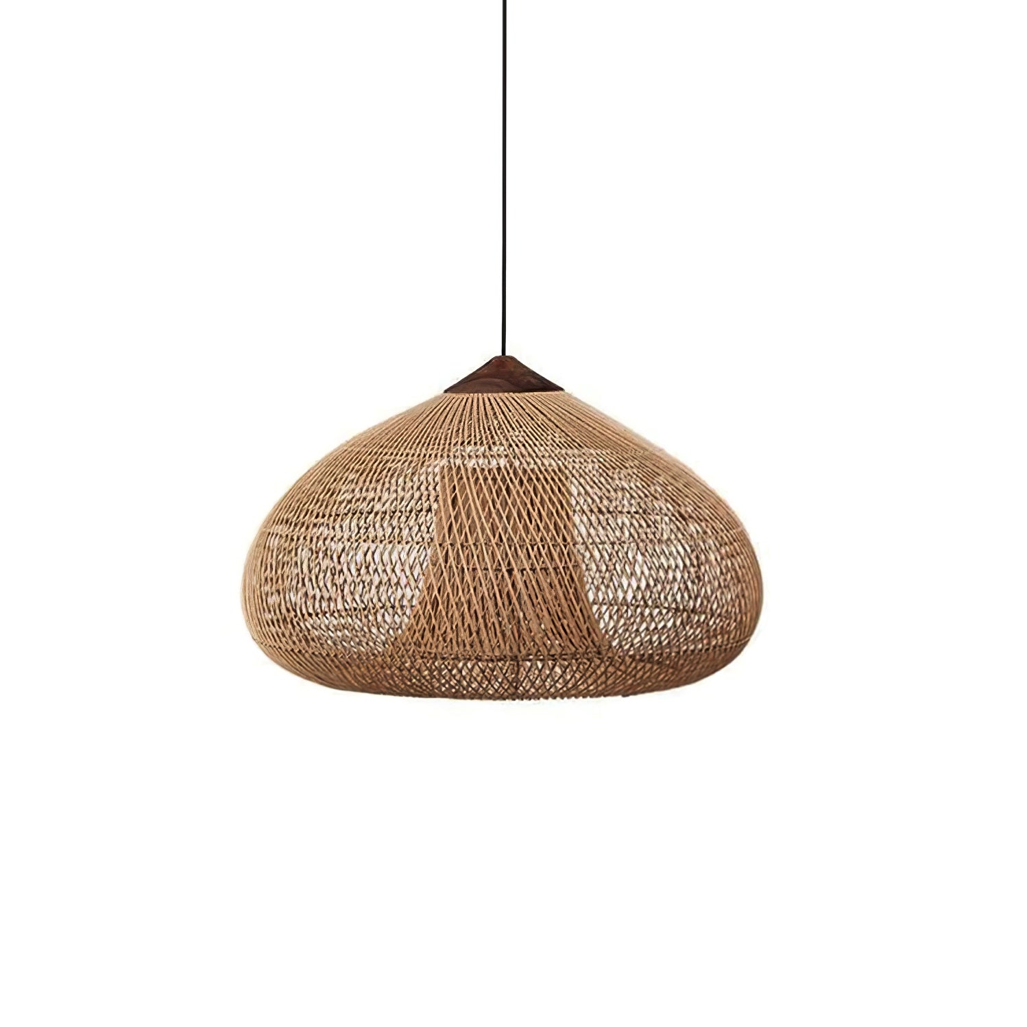 Ritta Lampada a Sospensione in Rattan Intrecciato per Soggiorno