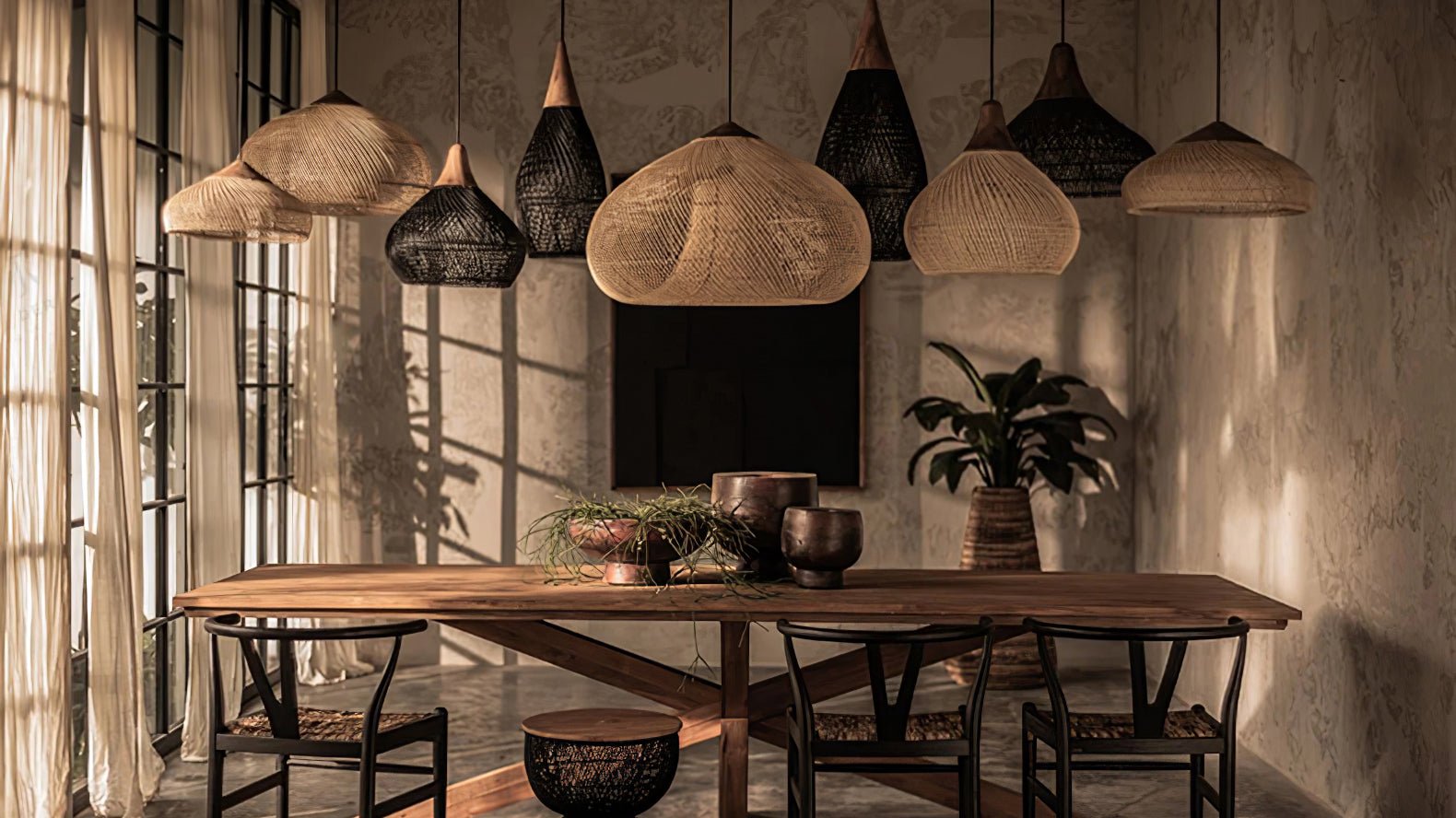 Braided Rattan Pendant Lamp - Blowlighting