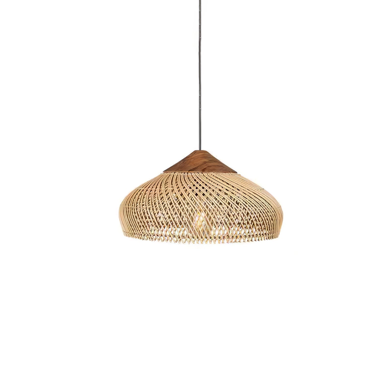 Ritta Lampada a Sospensione in Rattan Intrecciato per Soggiorno