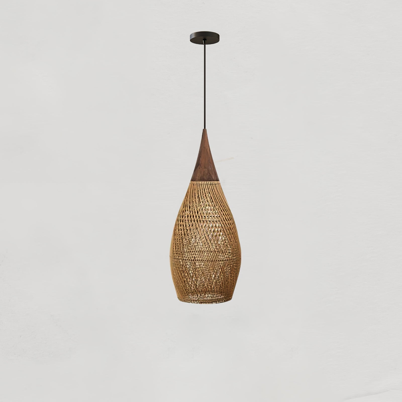 Ritta Lampada a Sospensione in Rattan Intrecciato per Soggiorno