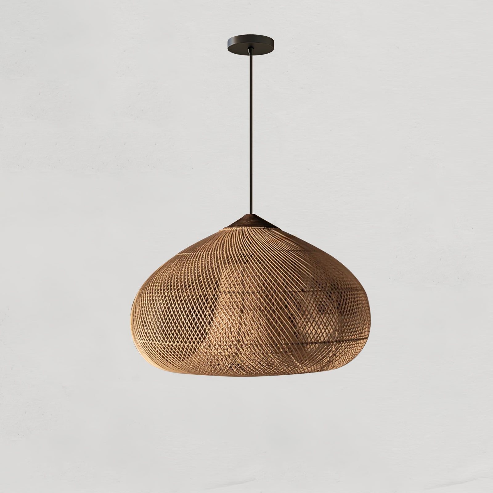 Ritta Lampada a Sospensione in Rattan Intrecciato per Soggiorno