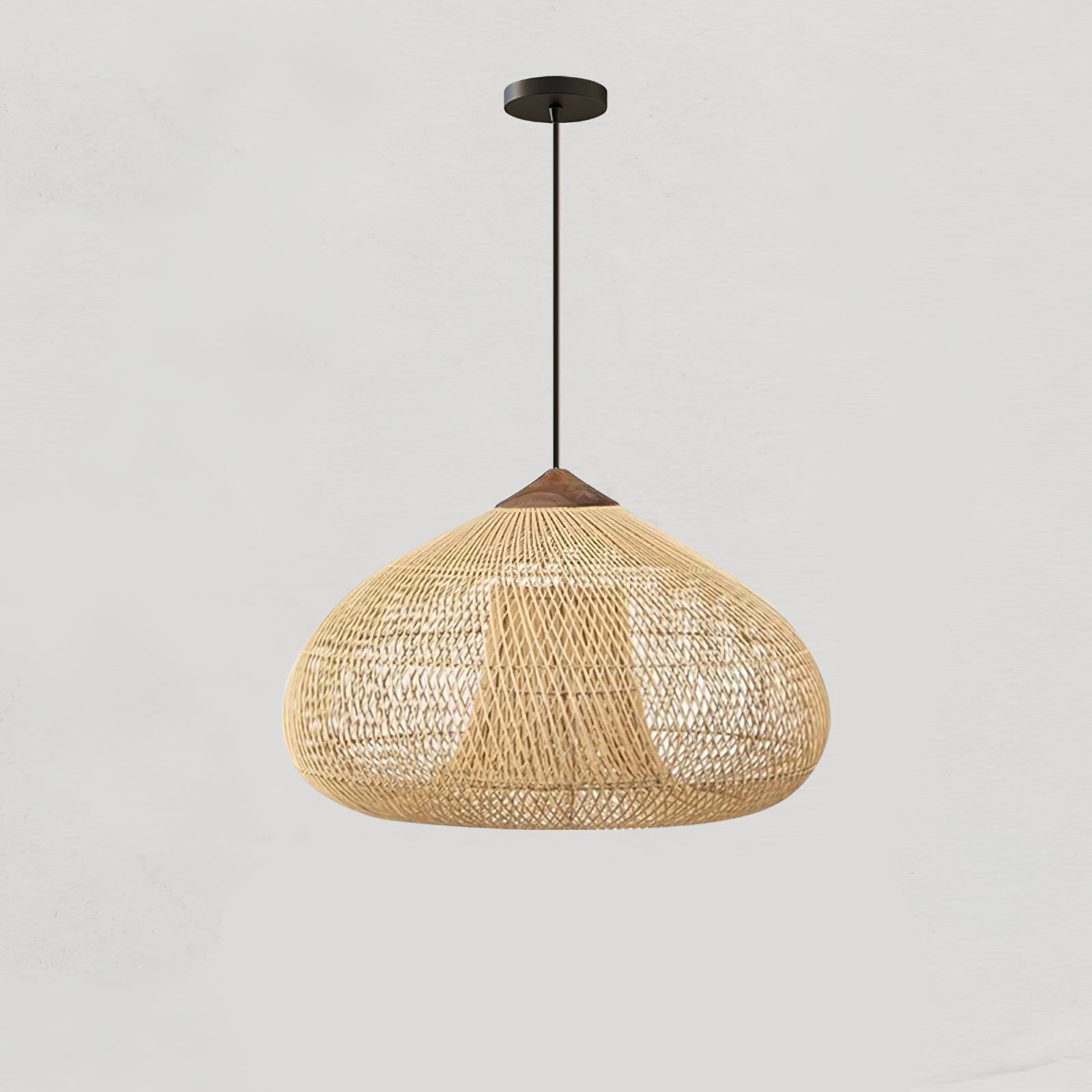 Ritta Lampada a Sospensione in Rattan Intrecciato per Soggiorno