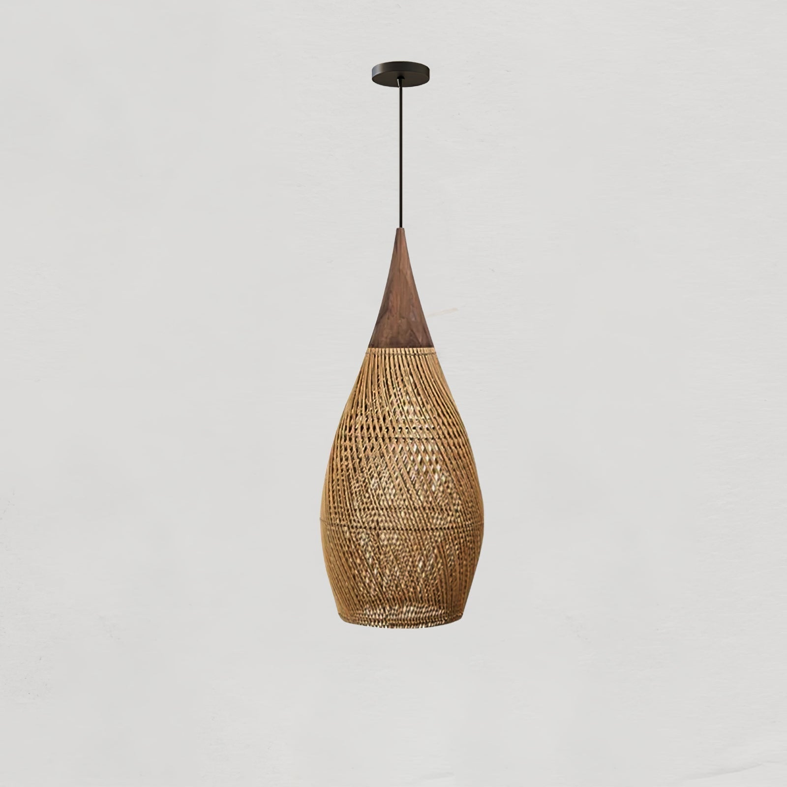 Ritta Lampada a Sospensione in Rattan Intrecciato per Soggiorno