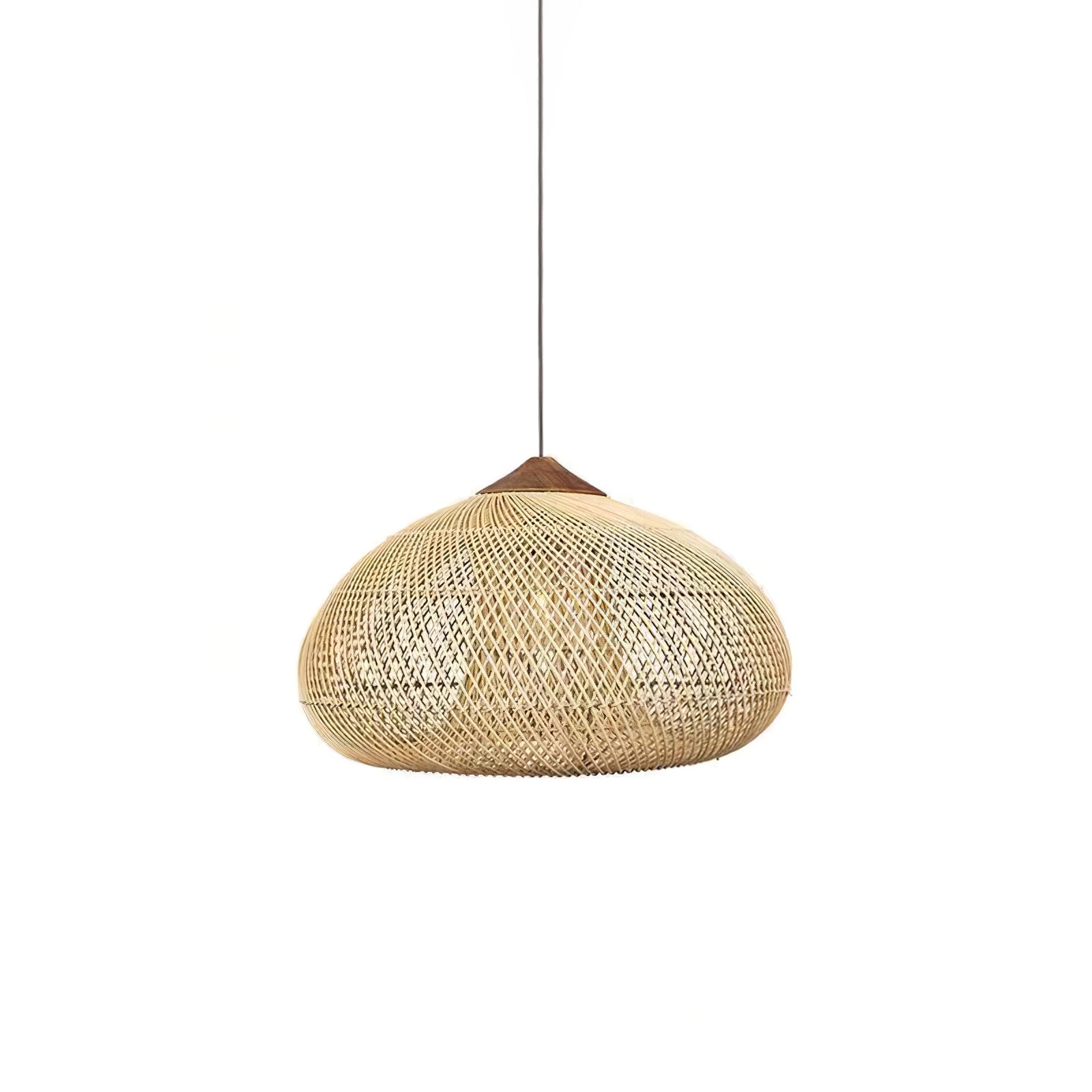 Ritta Lampada a Sospensione in Rattan Intrecciato per Soggiorno