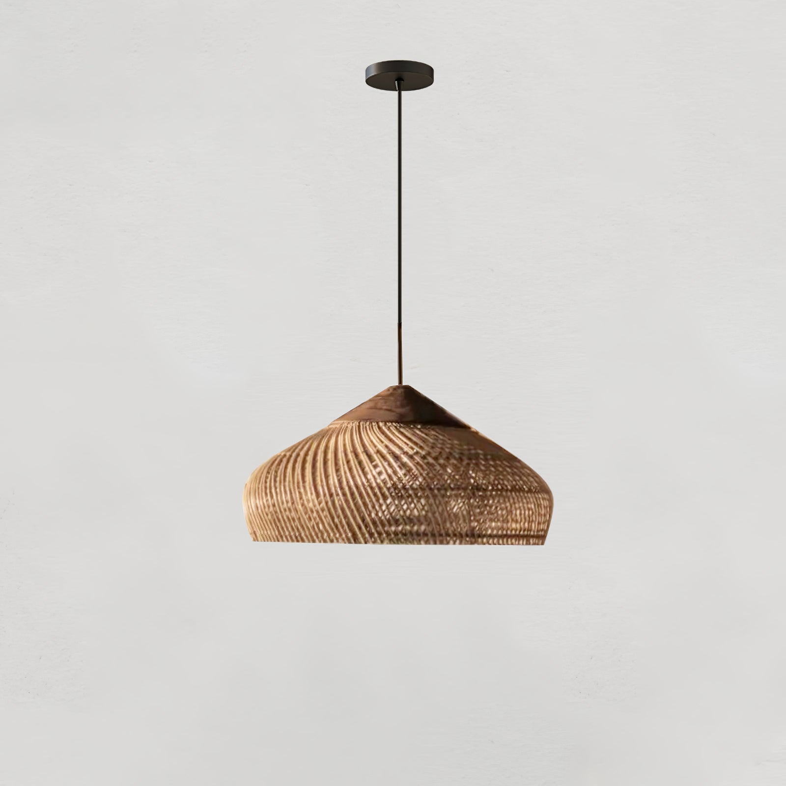 Ritta Lampada a Sospensione in Rattan Intrecciato per Soggiorno