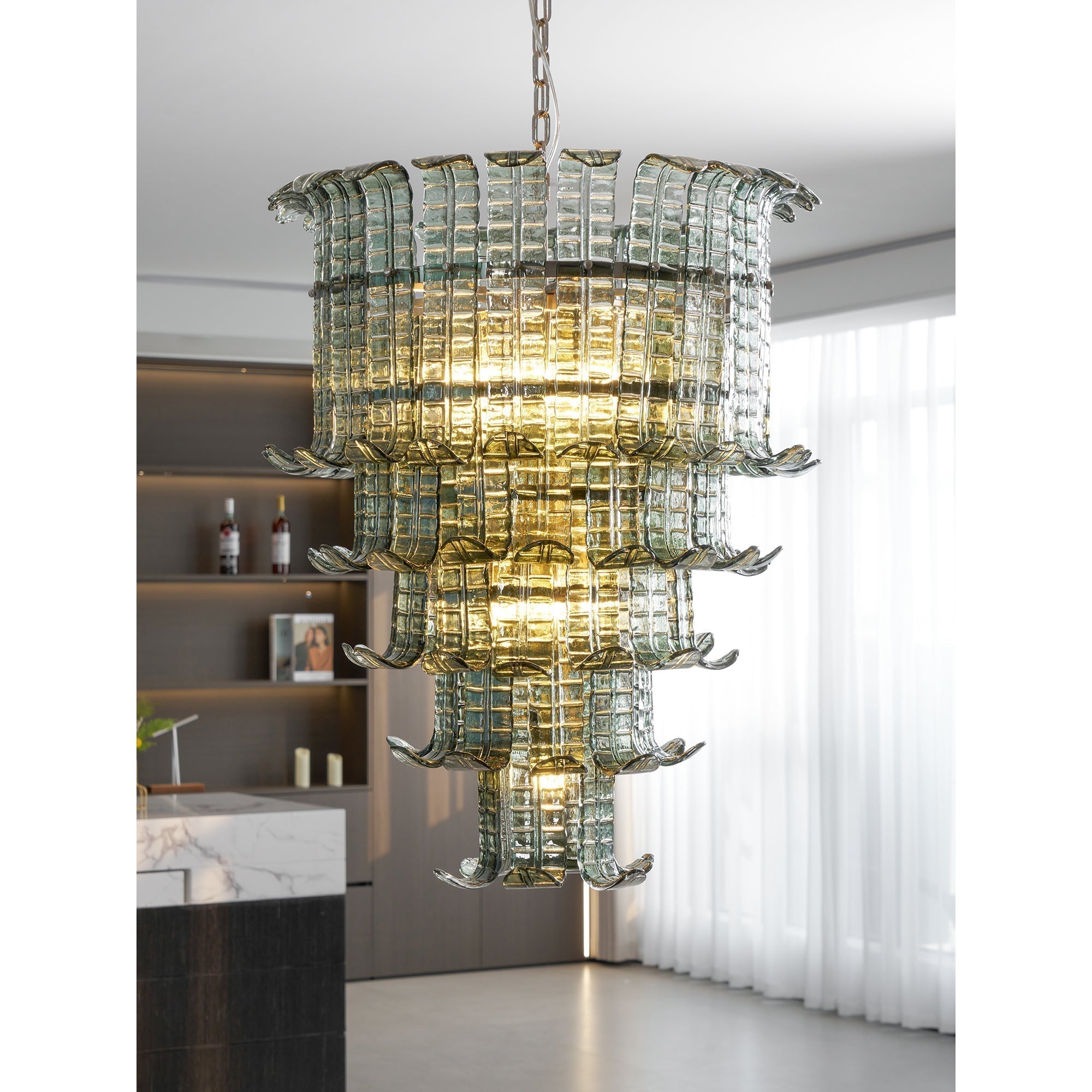 Aether Postmodern Luxury Glass Metal Chandelier - Lamp Copper
