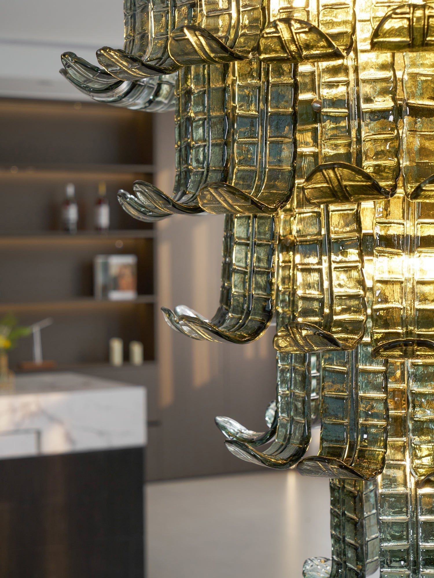 Aether Postmodern Luxury Glass Metal Chandelier - Lamp Copper