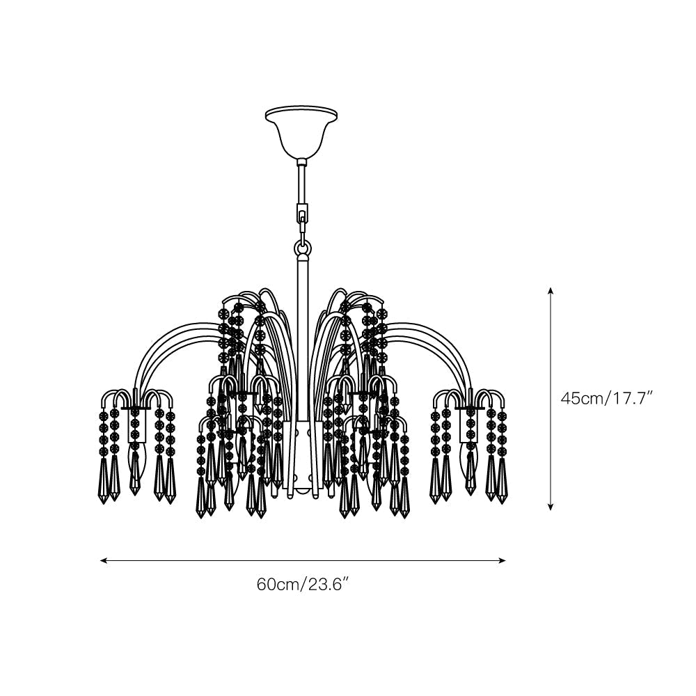 Voyant Premium Luxury Candle Crystal Chandelier - Lamp Copper