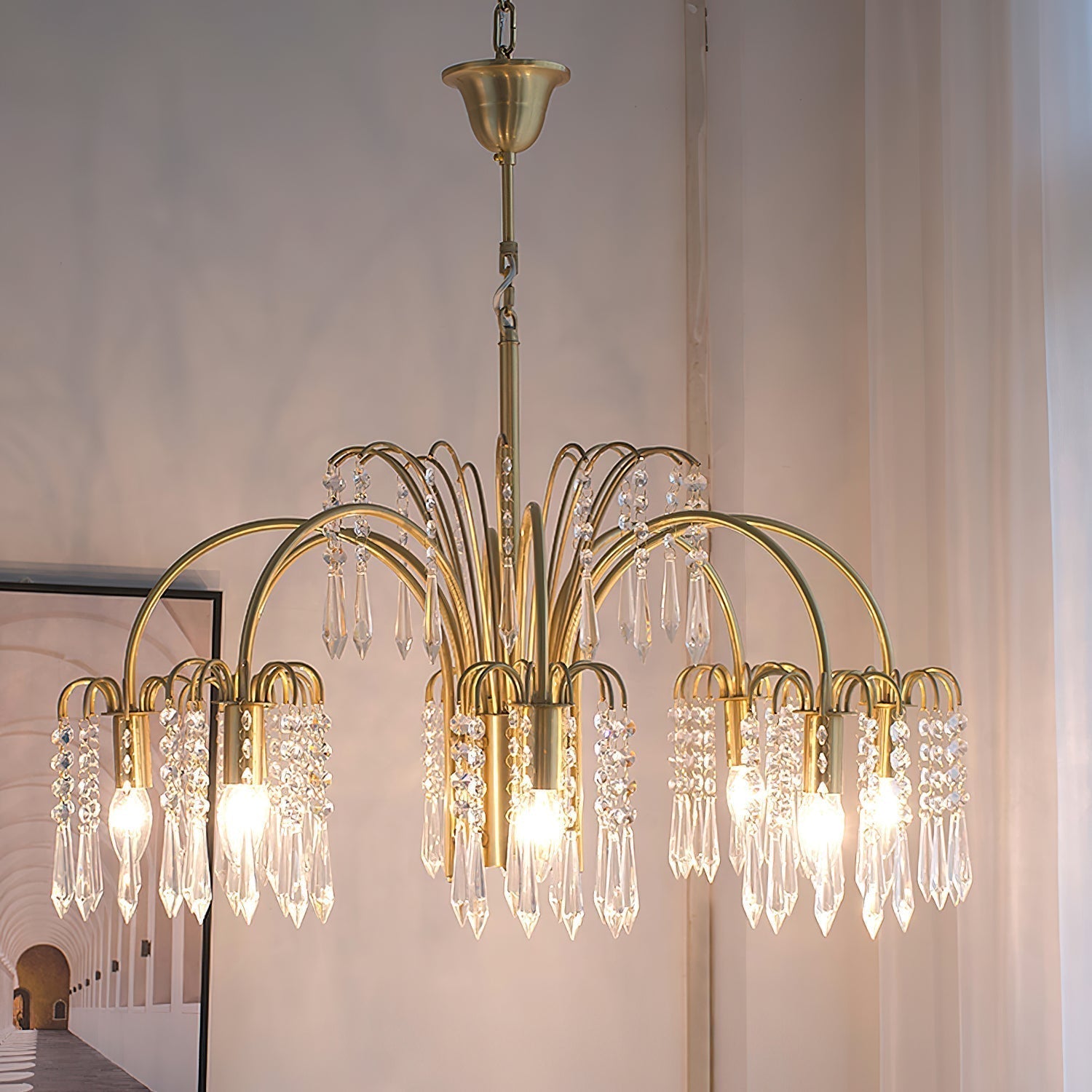 Voyant Premium Luxury Candle Crystal Chandelier - Lamp Copper