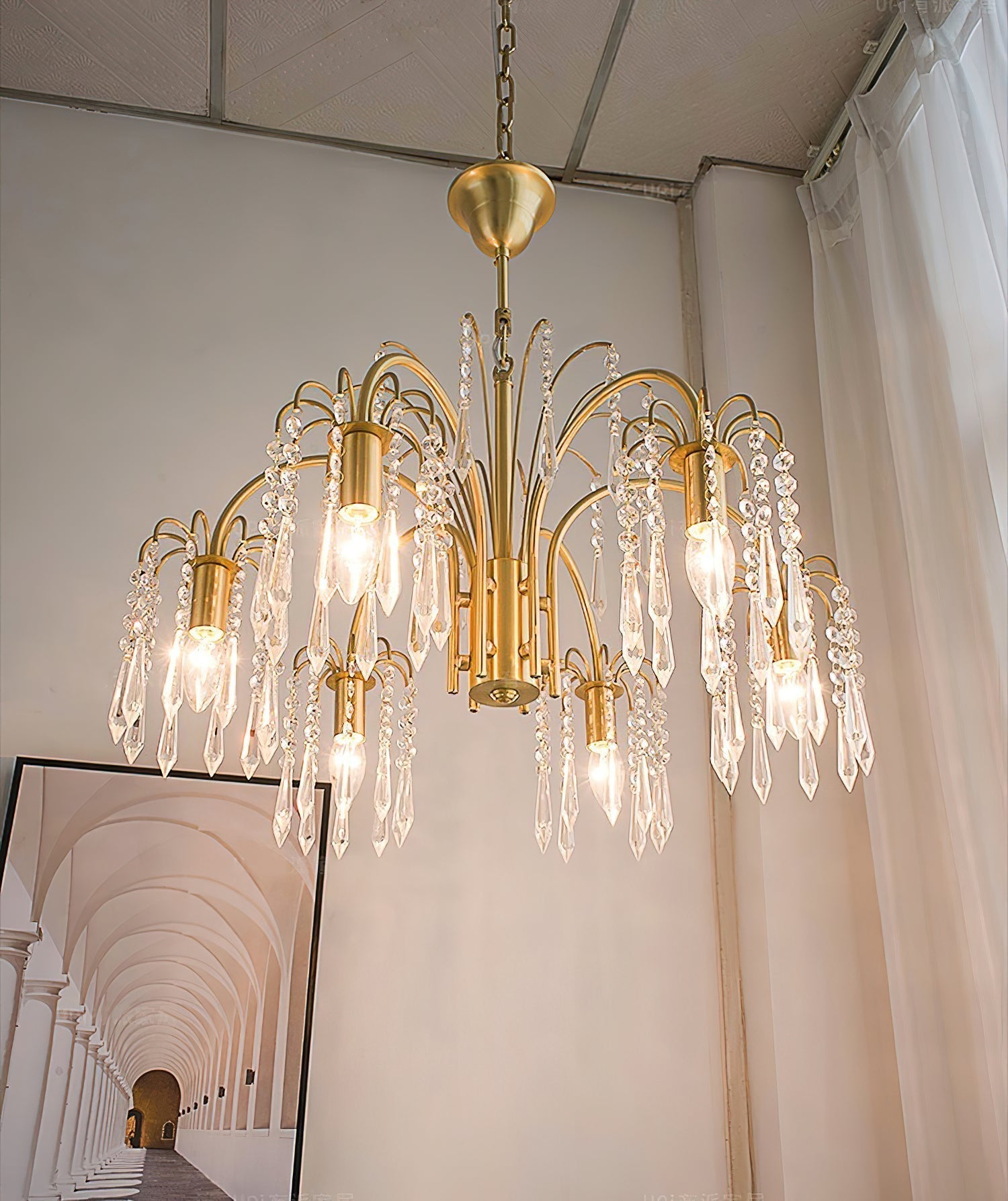 Voyant Premium Luxury Candle Crystal Chandelier - Lamp Copper