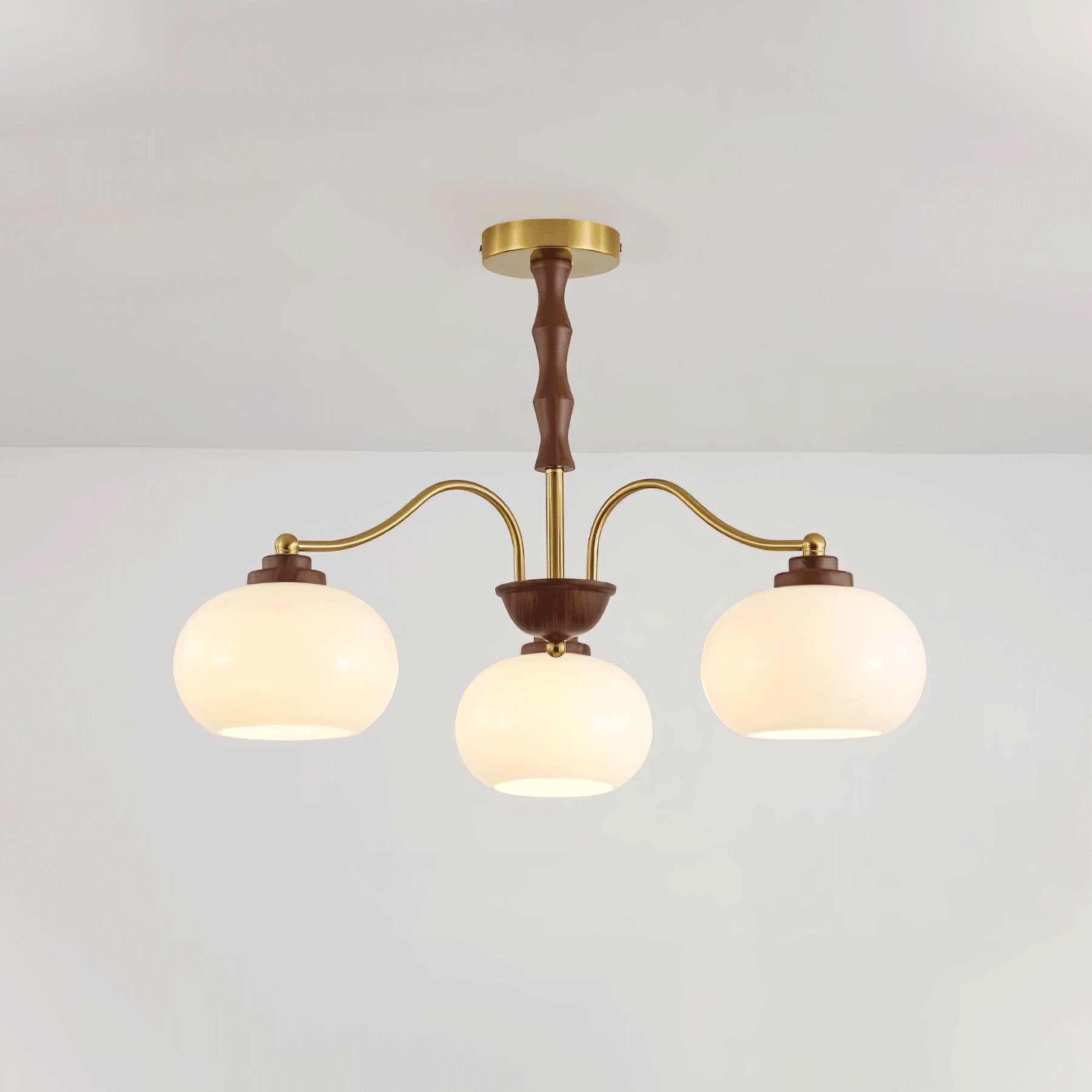 Persimmon Glass Globe Chandelier - Blowlighting