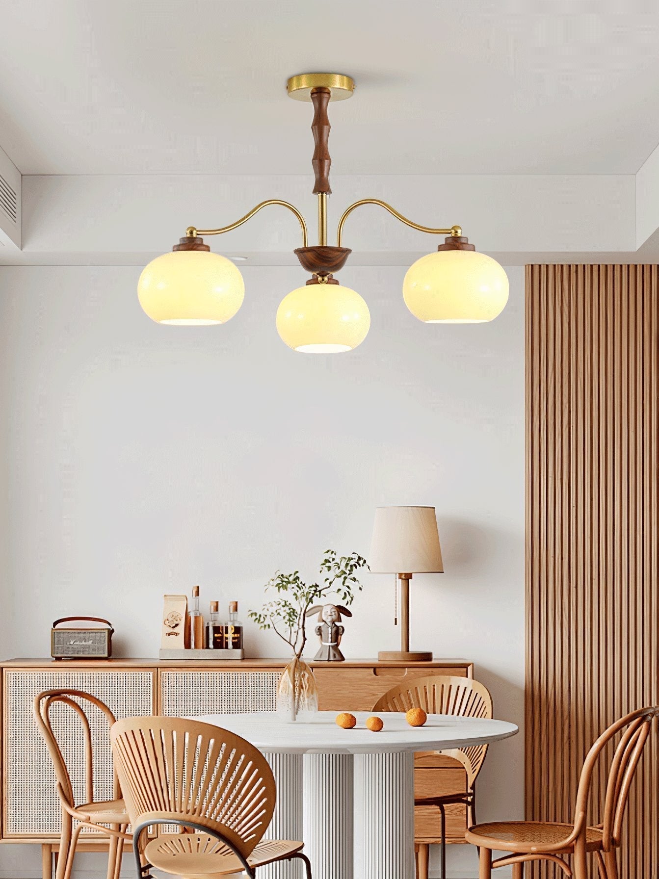 Persimmon Glass Globe Chandelier - Blowlighting