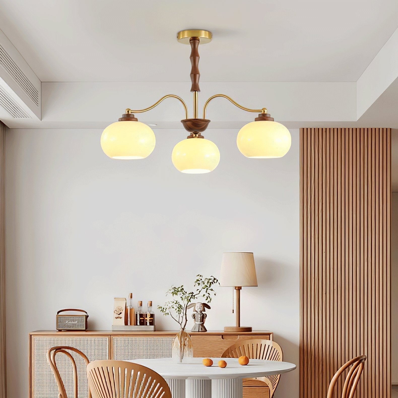 Persimmon Glass Globe Chandelier - Blowlighting