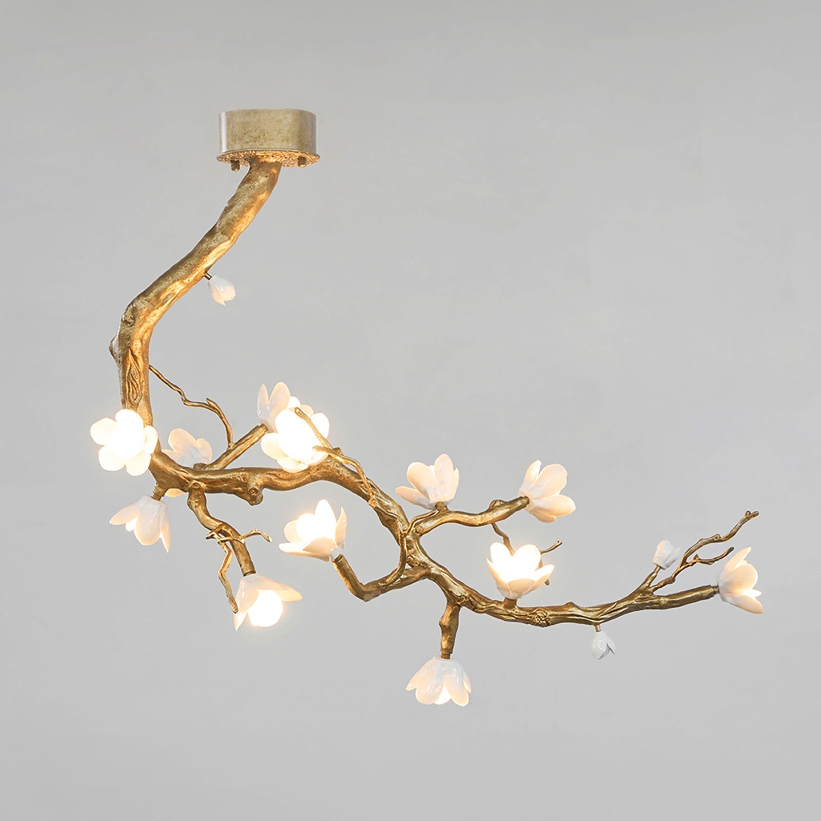 Brass Flower Branch Chandelier - Blowlighting