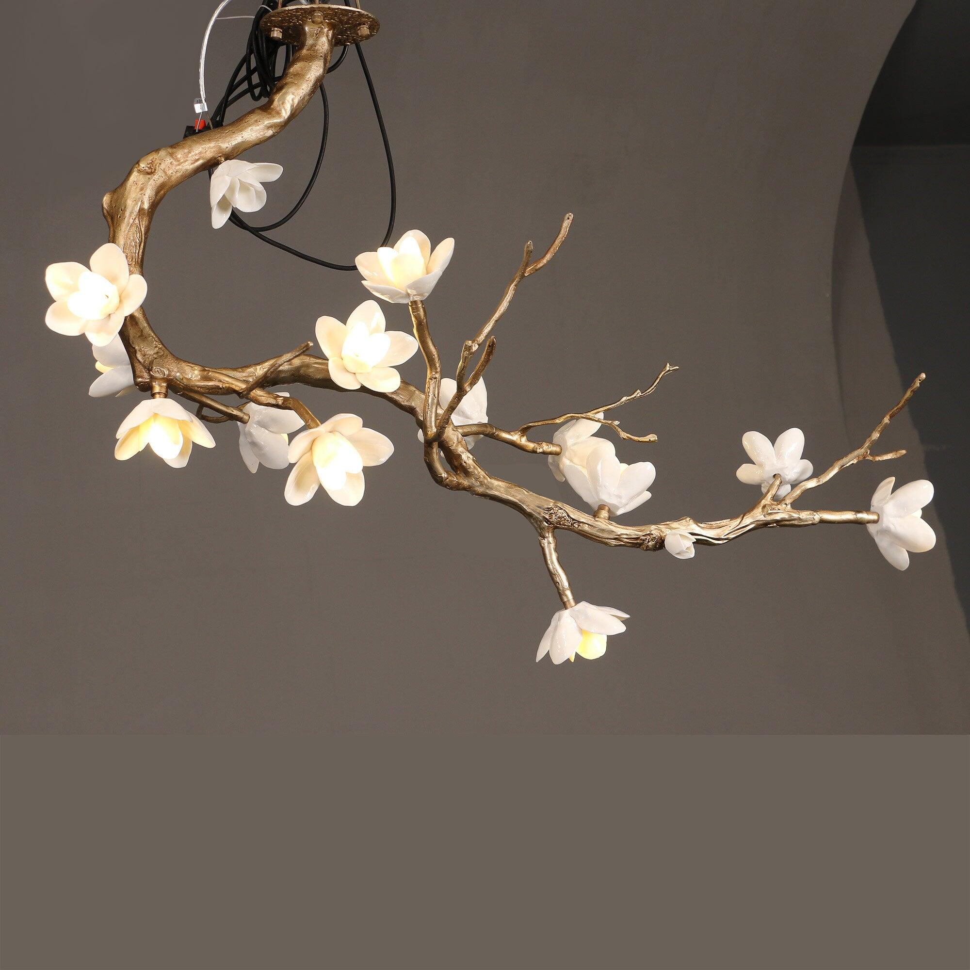 Brass Flower Branch Chandelier - Blowlighting