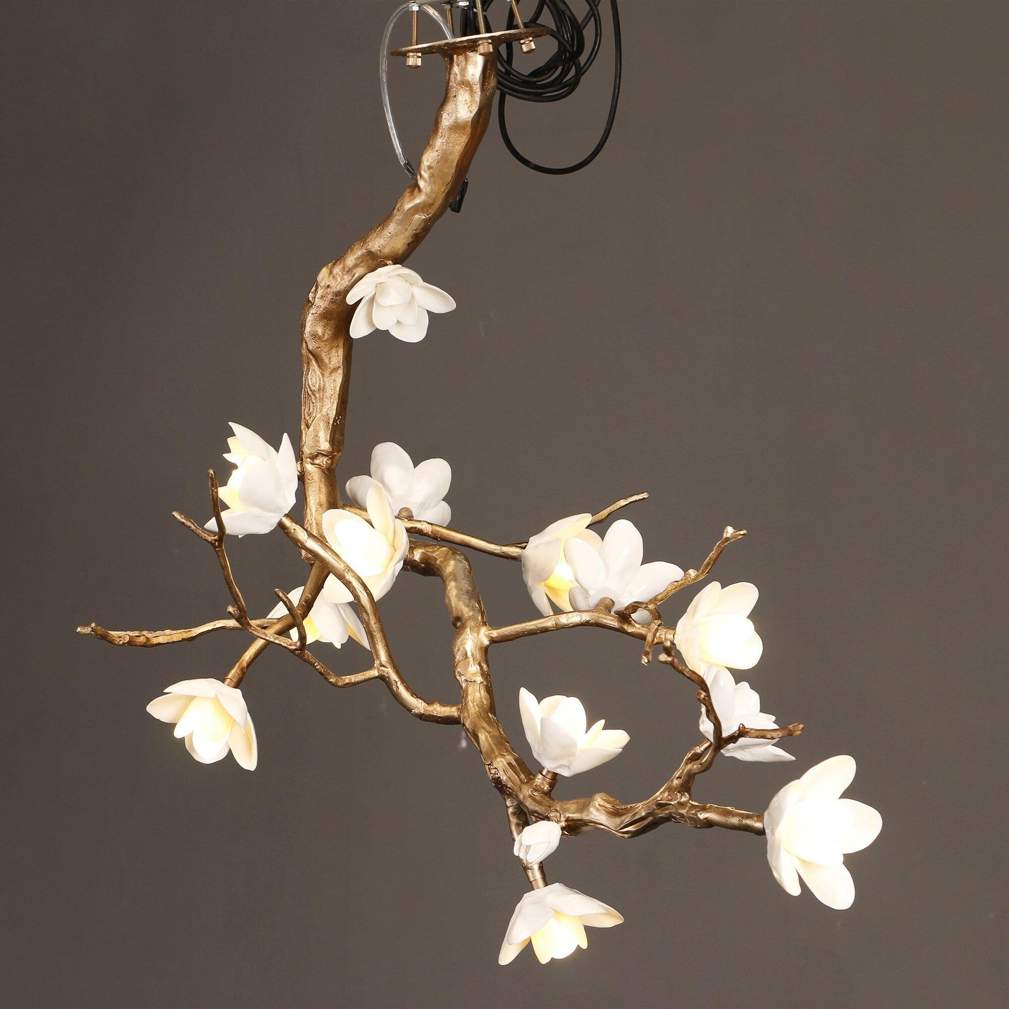 Brass Flower Branch Chandelier - Blowlighting
