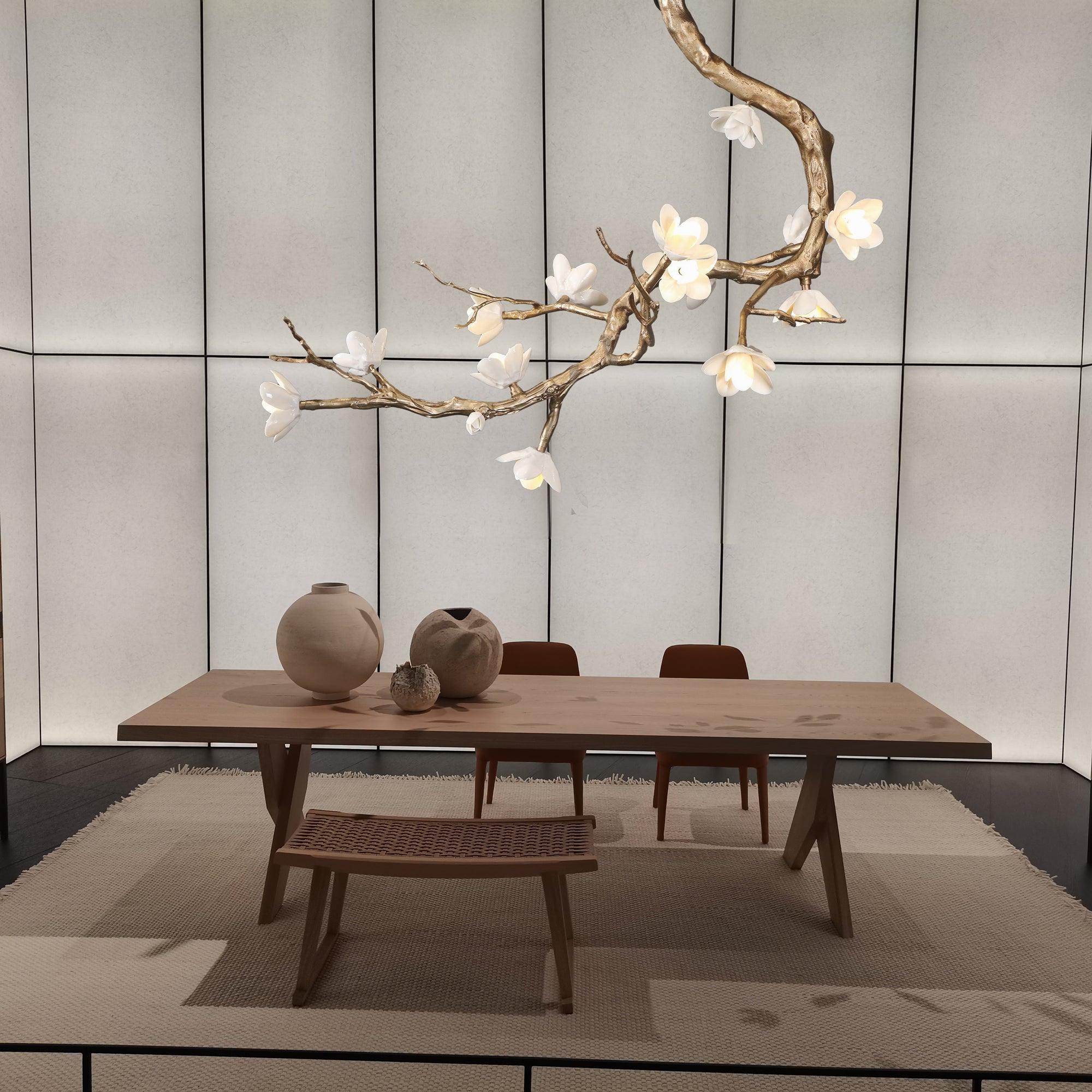 Brass Flower Branch Chandelier - Blowlighting