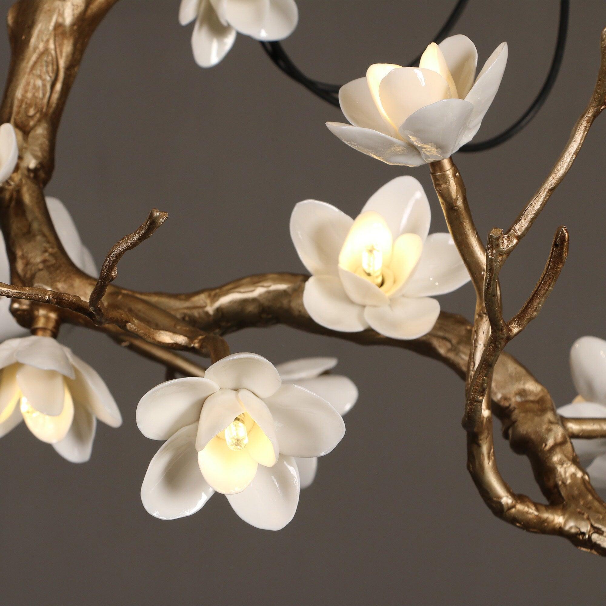 Brass Flower Branch Chandelier - Blowlighting