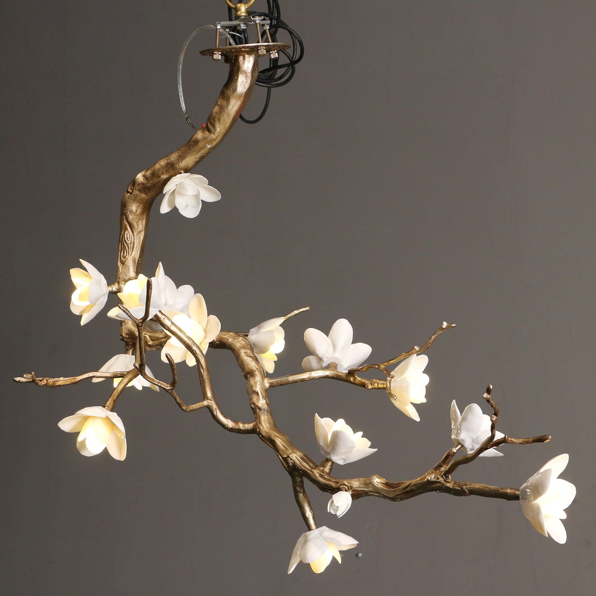 Brass Flower Branch Chandelier - Blowlighting